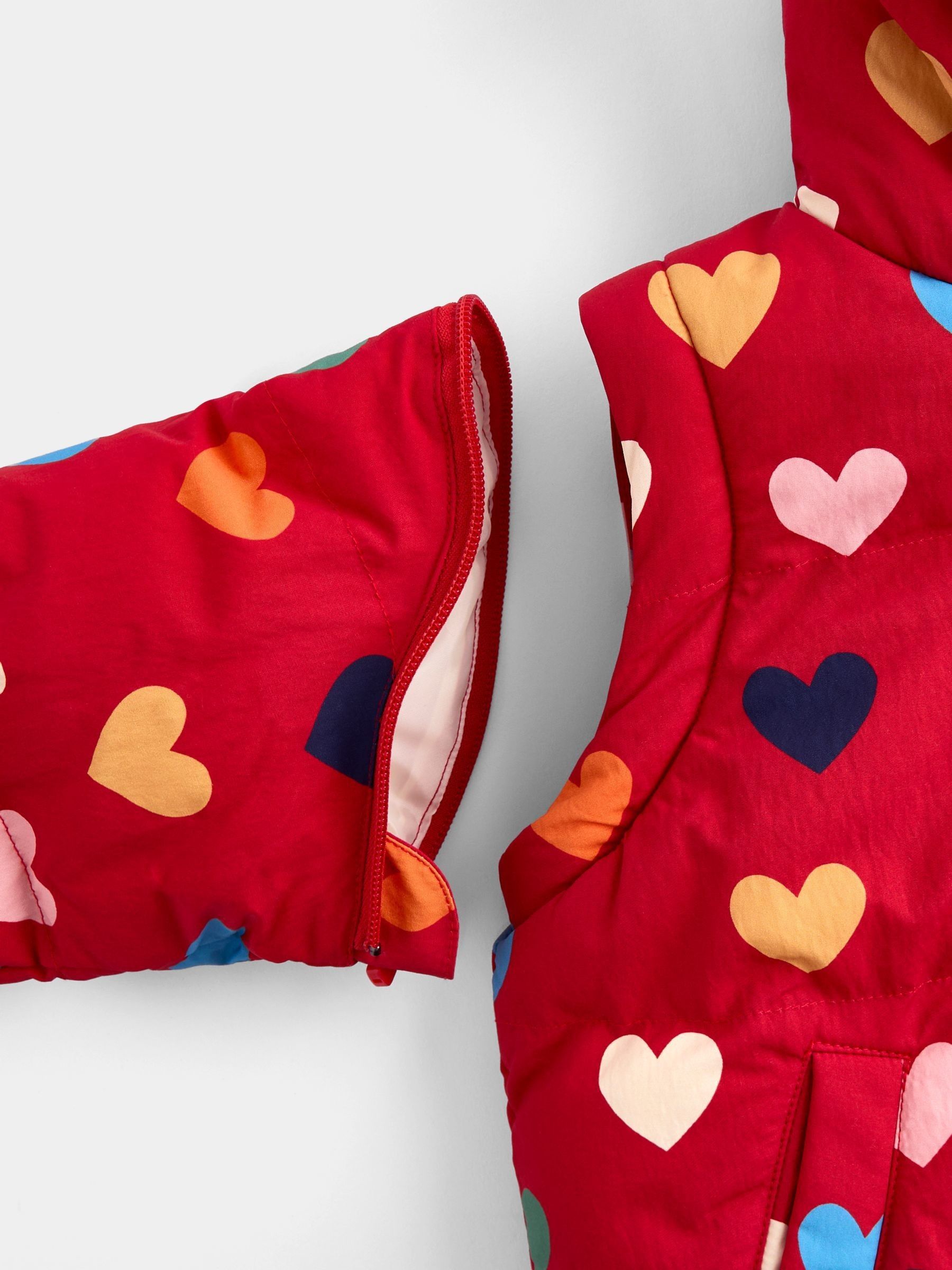 Red Heart Removable Sleeve Cosy Lined Puffer Coat - Image 5 of 6