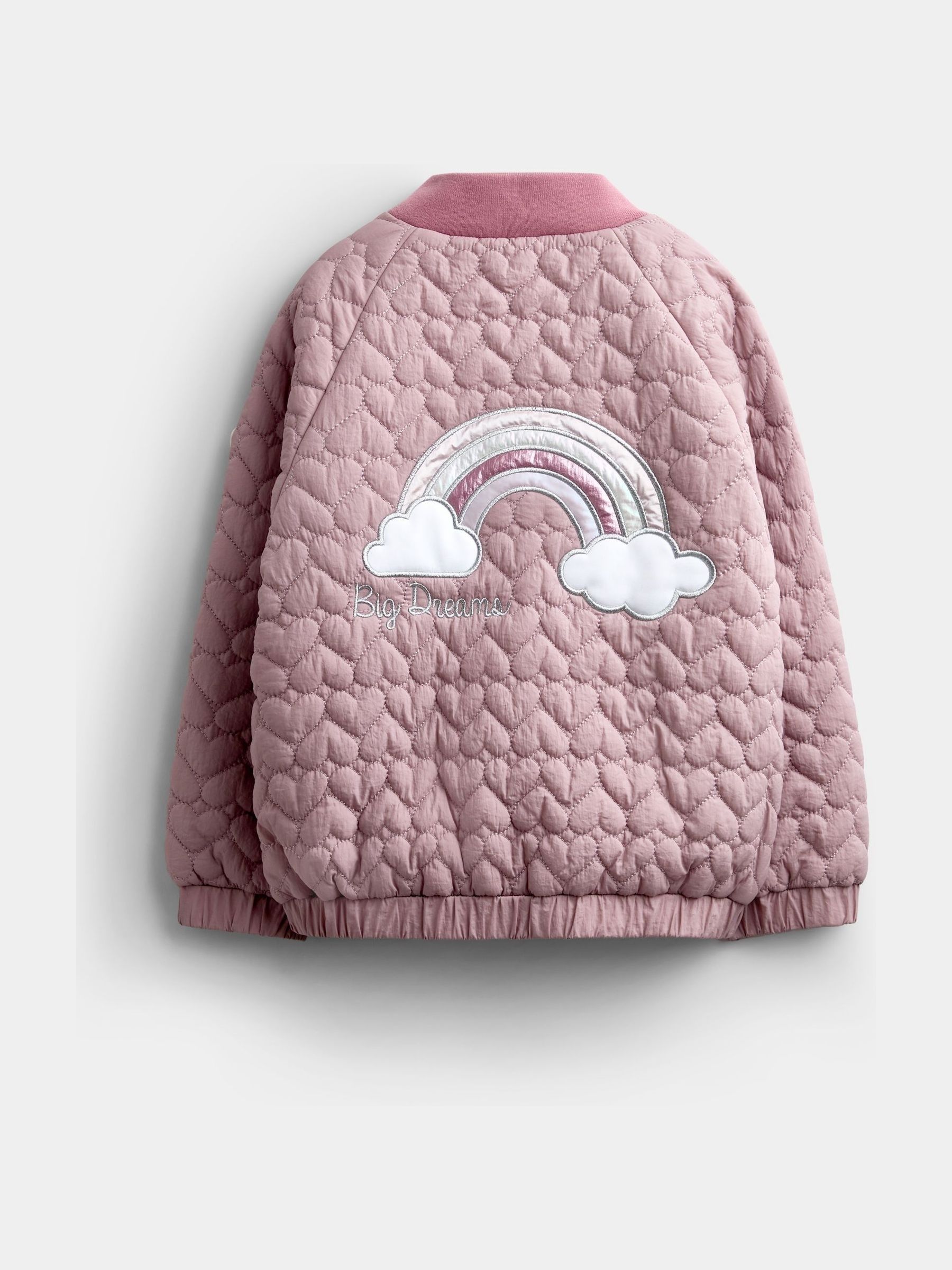Pink Unicorn Quilted Bomber Jacket - Image 2 of 4 Pink Unicorn Quilted Bomber Jacket - Image 2 of 4
