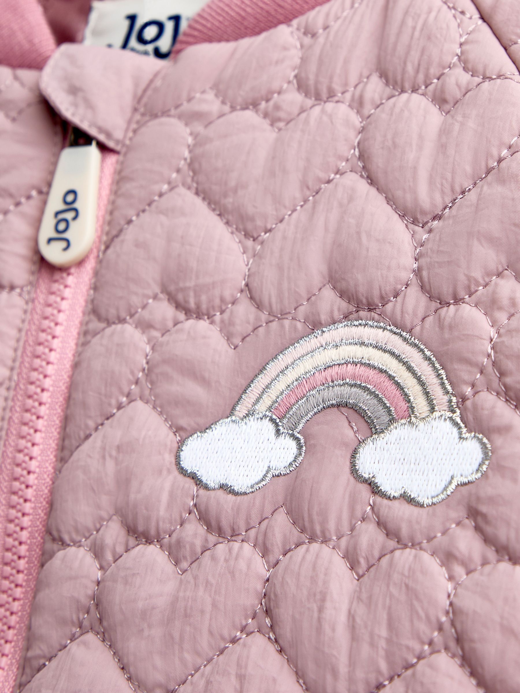 Pink Unicorn Quilted Bomber Jacket - Image 3 of 4
