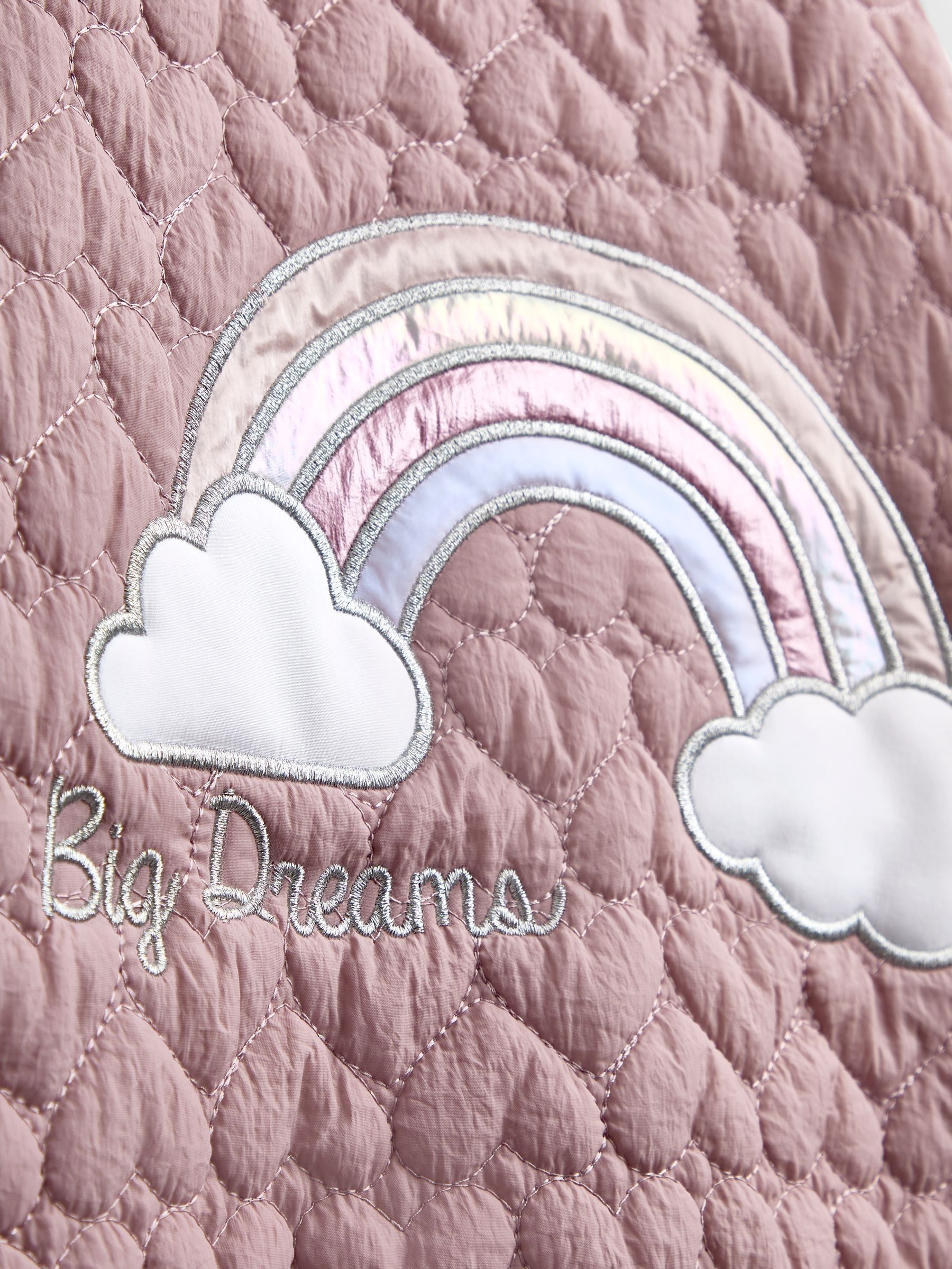 Pink Unicorn Quilted Bomber Jacket - Image 4 of 4