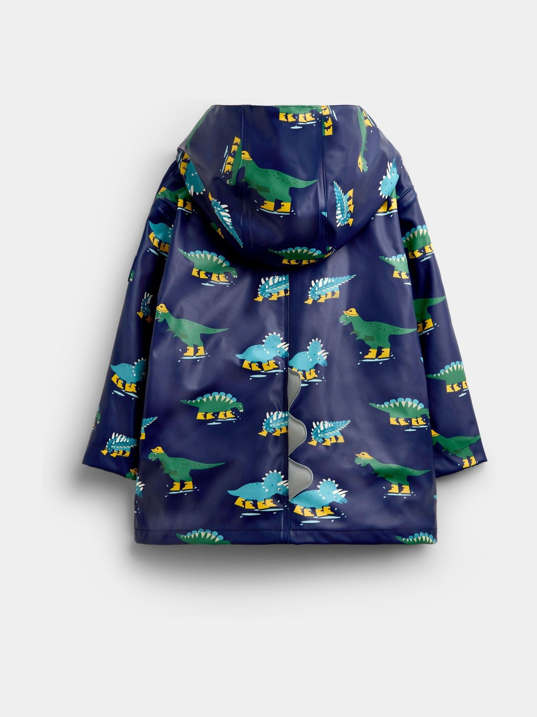 Navy Blue Dinosaur Fleece Lined Fisherman Jacket - Image 4 of 8