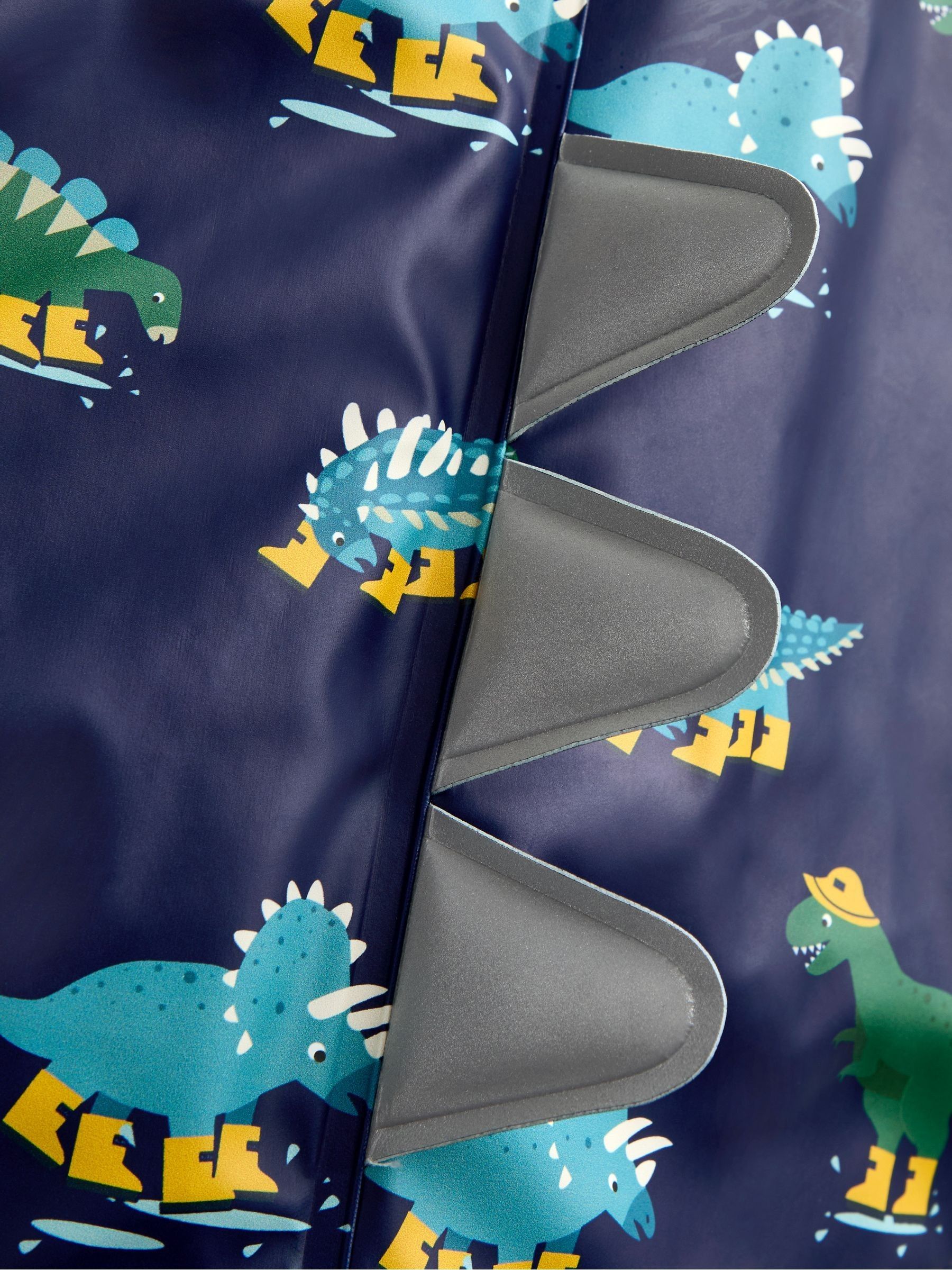 Navy Blue Dinosaur Fleece Lined Fisherman Jacket - Image 6 of 8