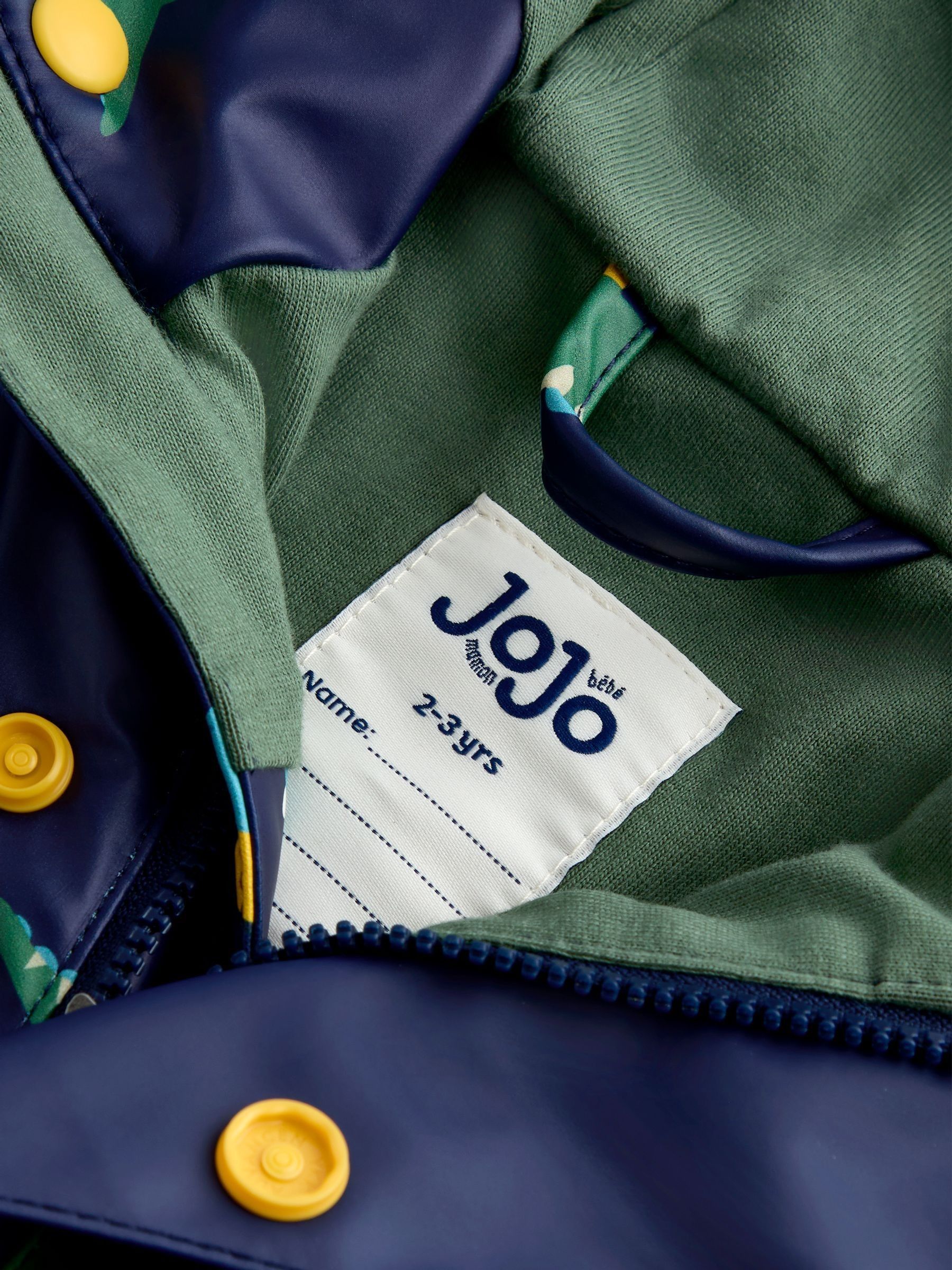 Navy Blue Dinosaur Fleece Lined Fisherman Jacket - Image 7 of 8
