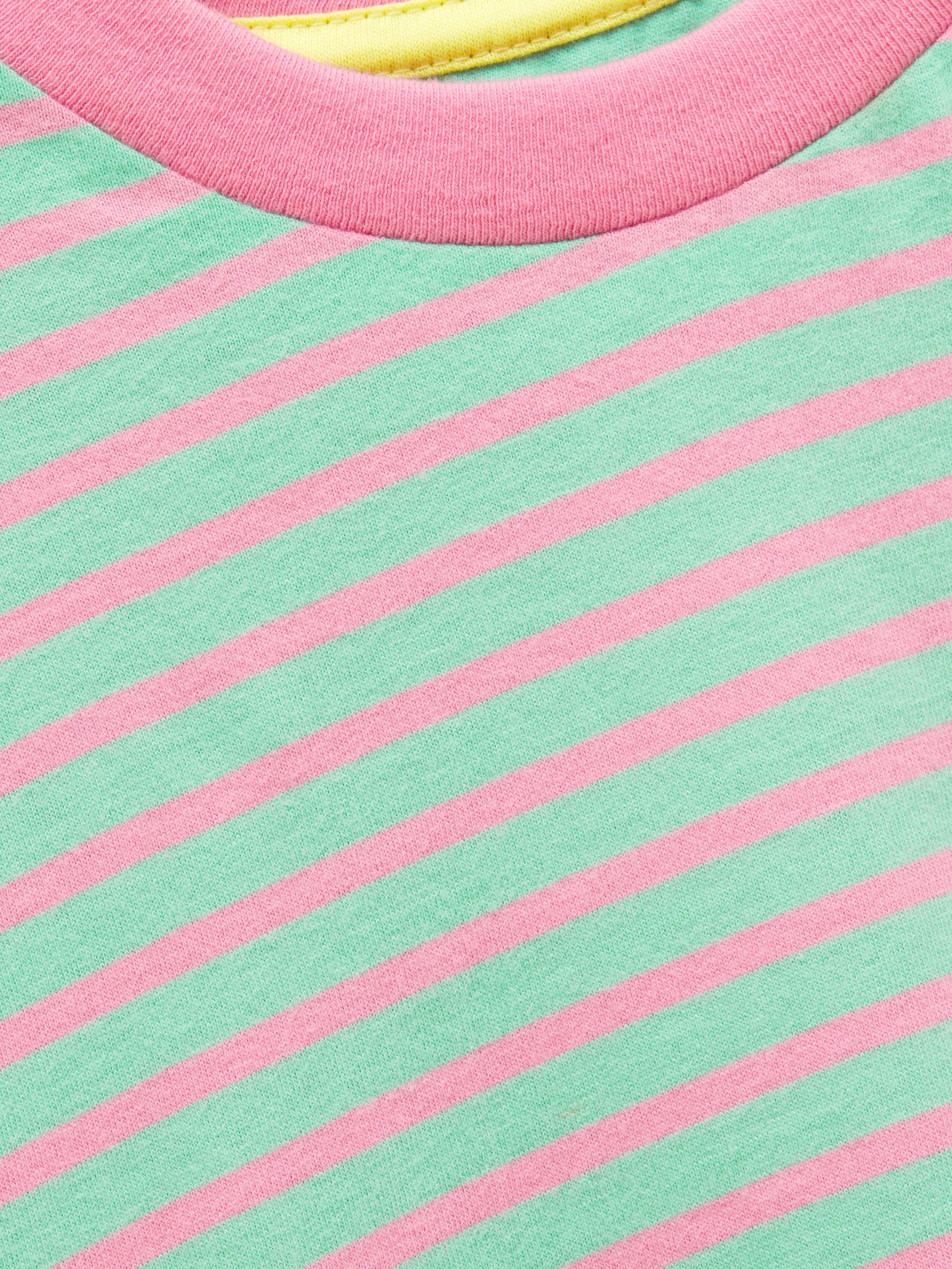 Girls' Mila Aqua Blue Short Sleeve Stripe Boxy T-Shirt - Image 4 of 5