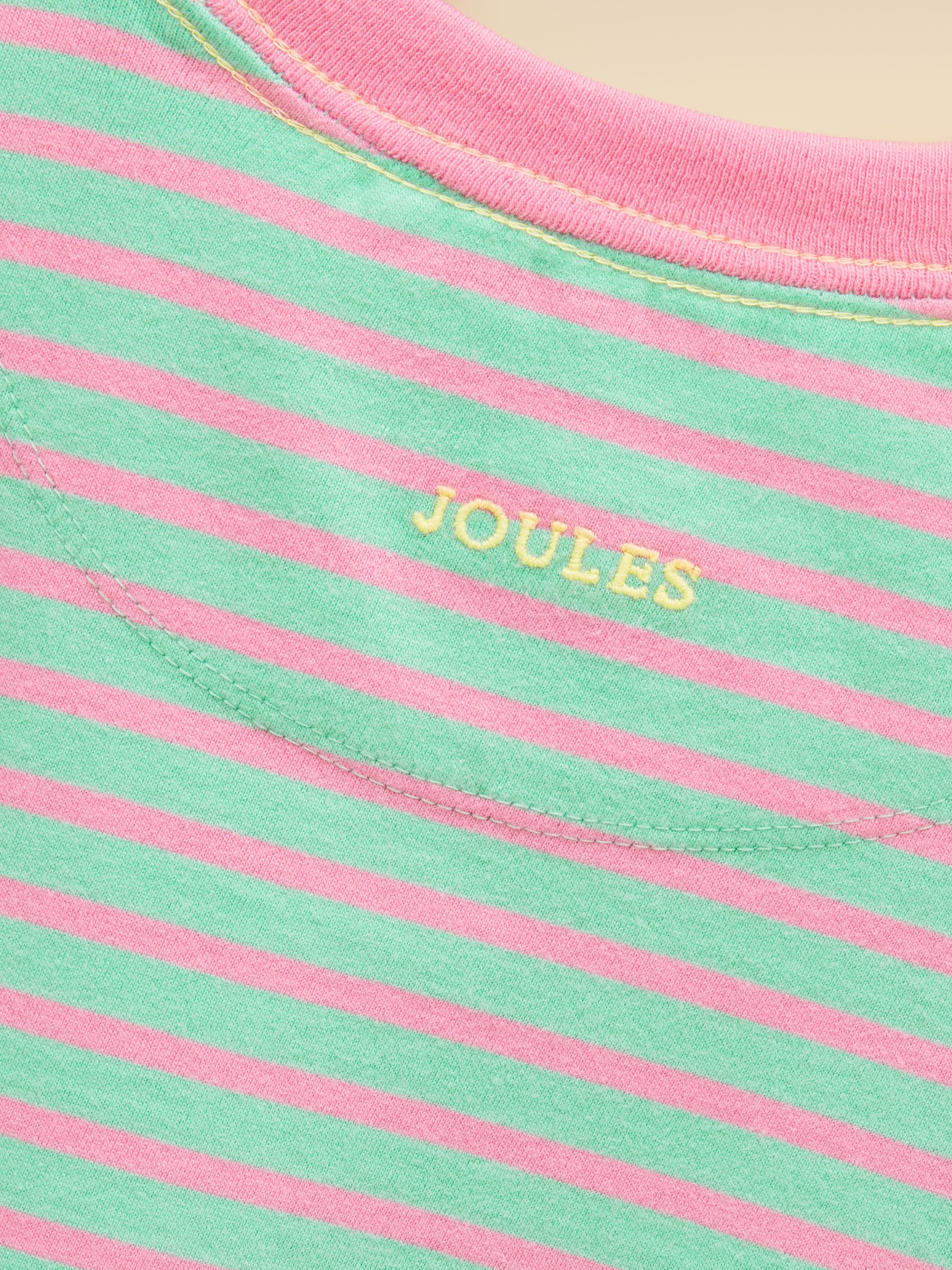 Girls' Mila Aqua Blue Short Sleeve Stripe Boxy T-Shirt - Image 5 of 5