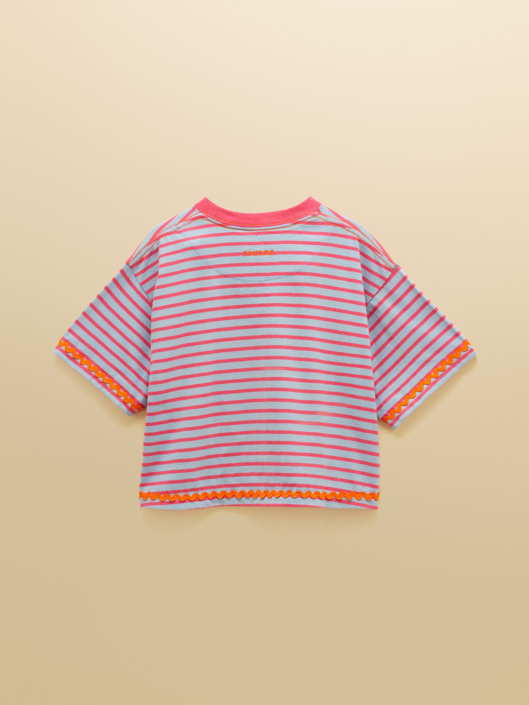 Girls' Mila Blue Short Sleeve Stripe Boxy T-Shirt - Image 2 of 4