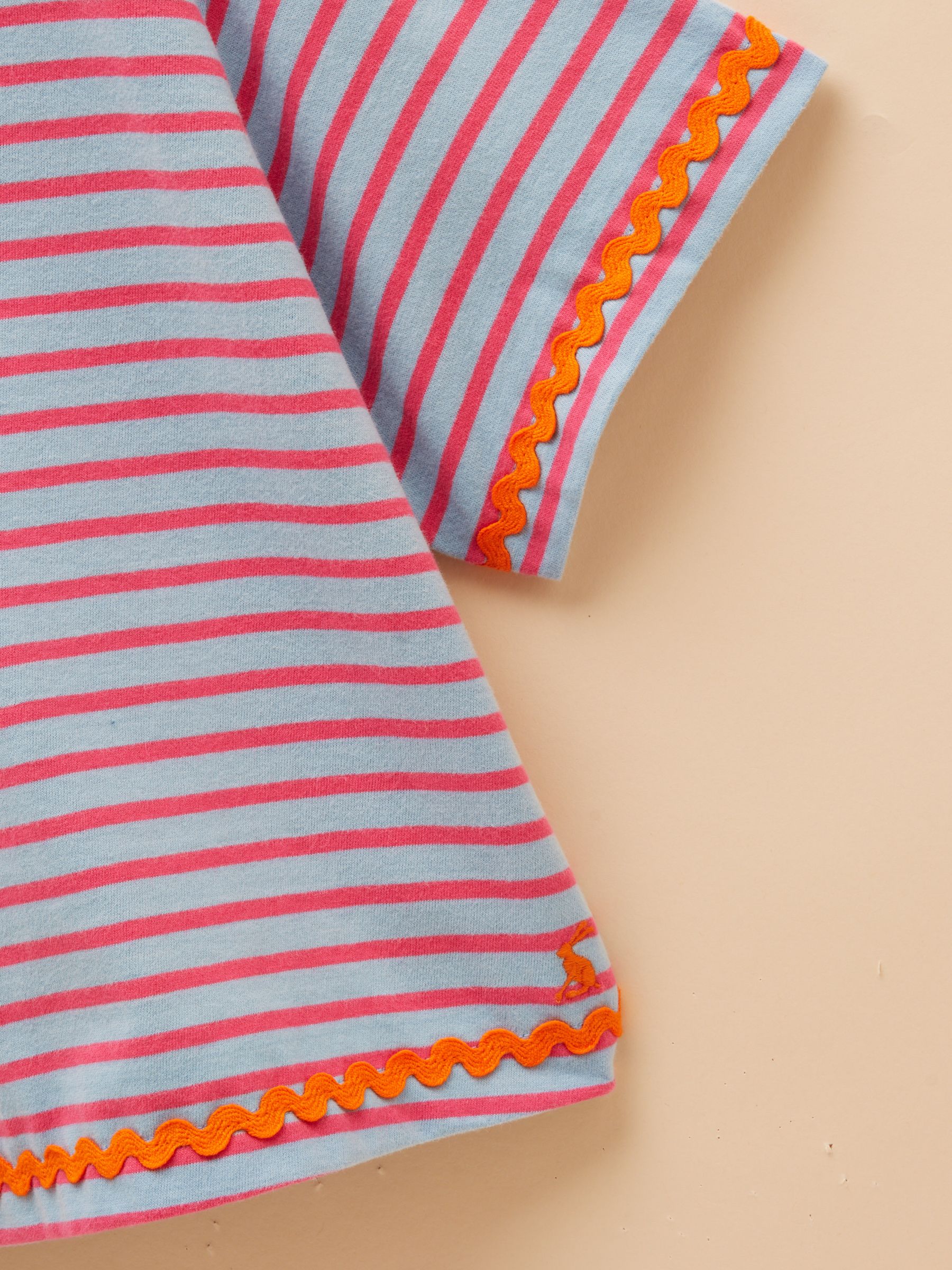 Girls' Mila Blue Short Sleeve Stripe Boxy T-Shirt - Image 3 of 4