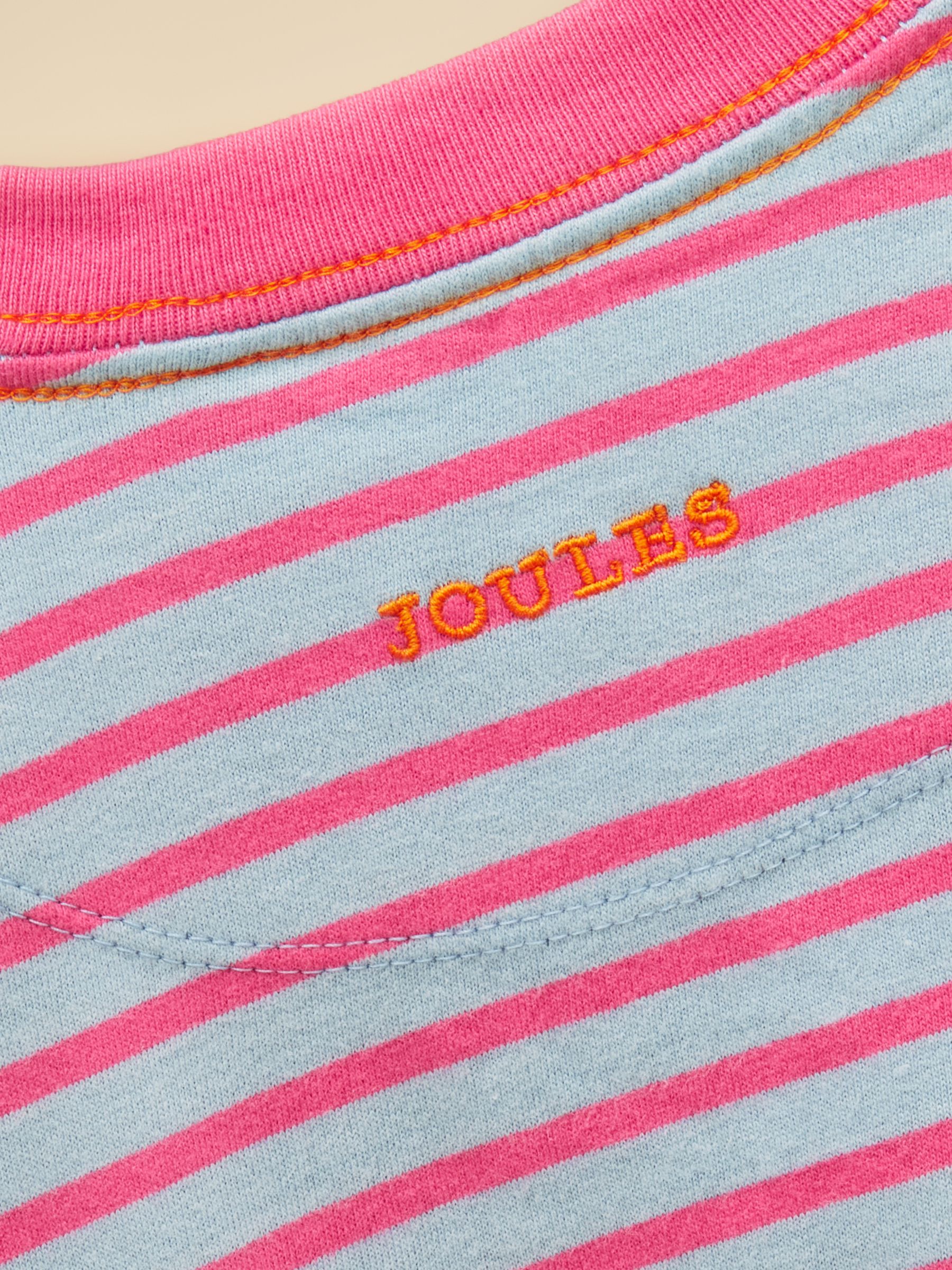 Girls' Mila Blue Short Sleeve Stripe Boxy T-Shirt - Image 4 of 4