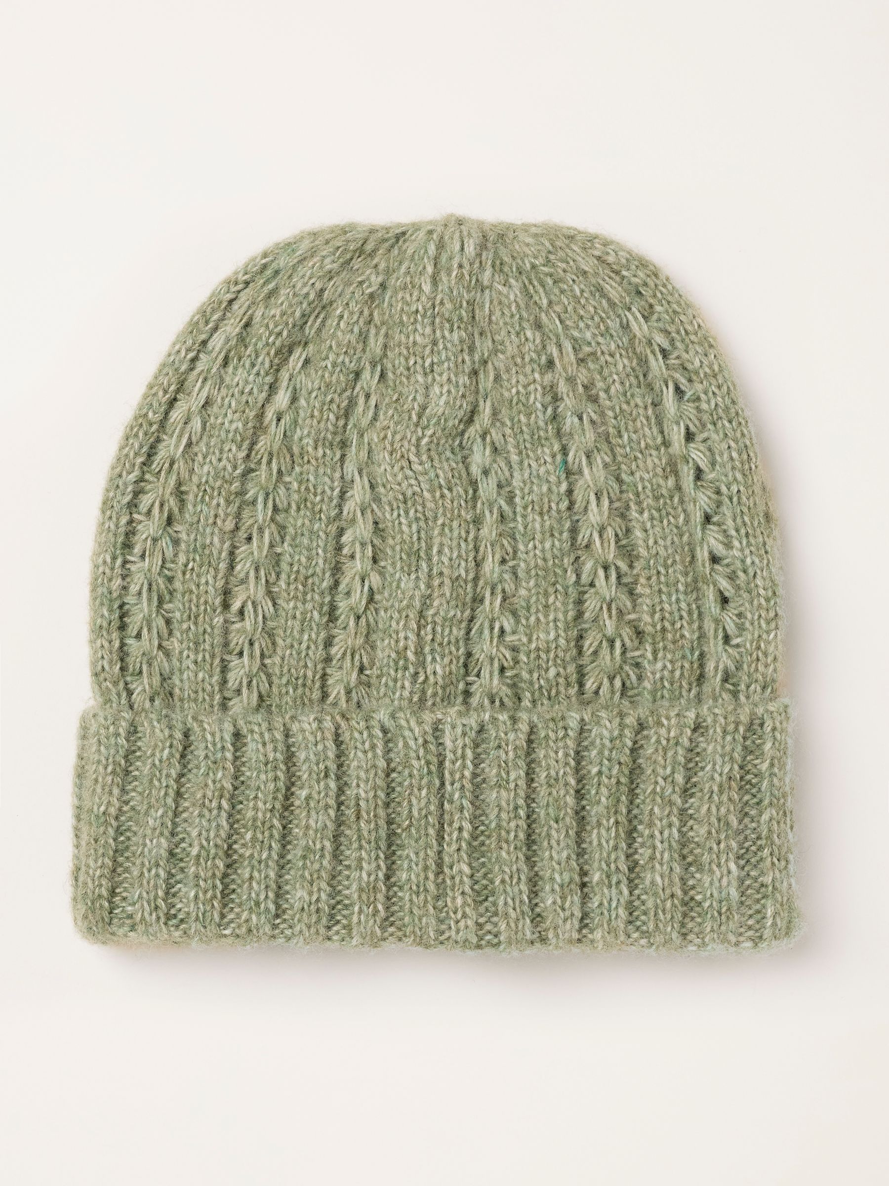 Green Pointelle Beanie - Image 2 of 3 Green Pointelle Beanie - Image 2 of 3