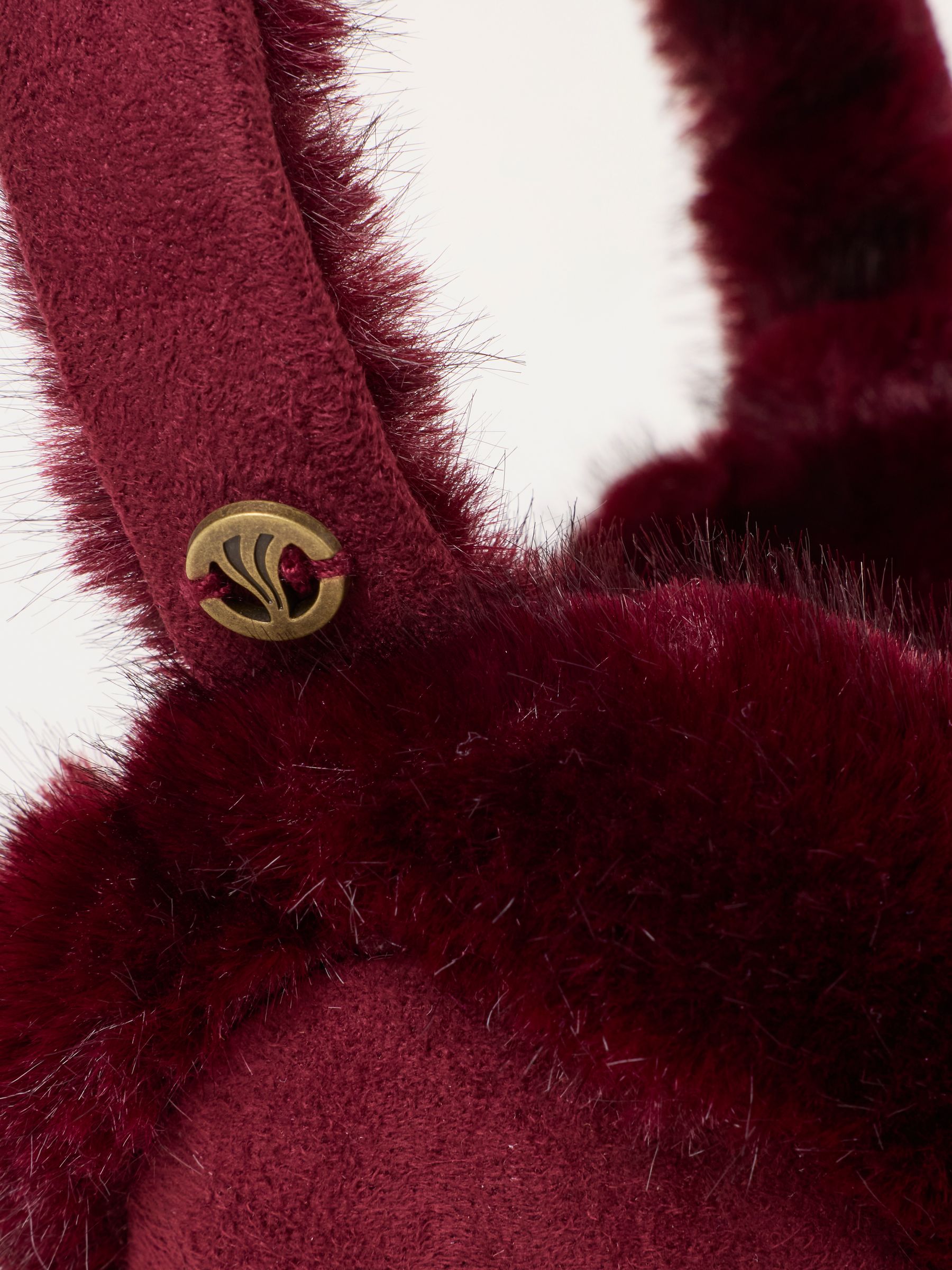 Burgundy Red Fluffy Earmuffs - Image 3 of 3