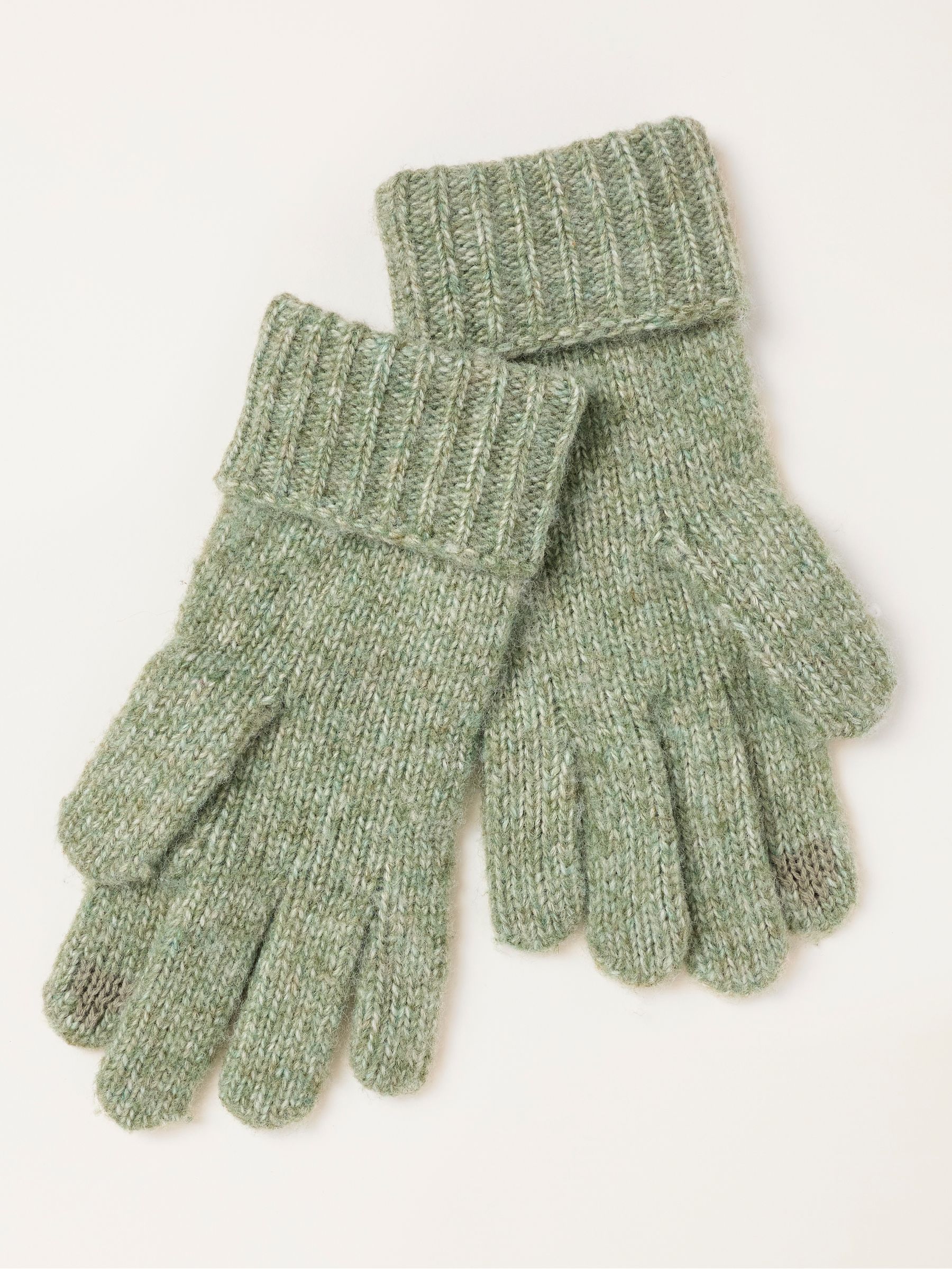Green Pointelle Knit Gloves - Image 2 of 3