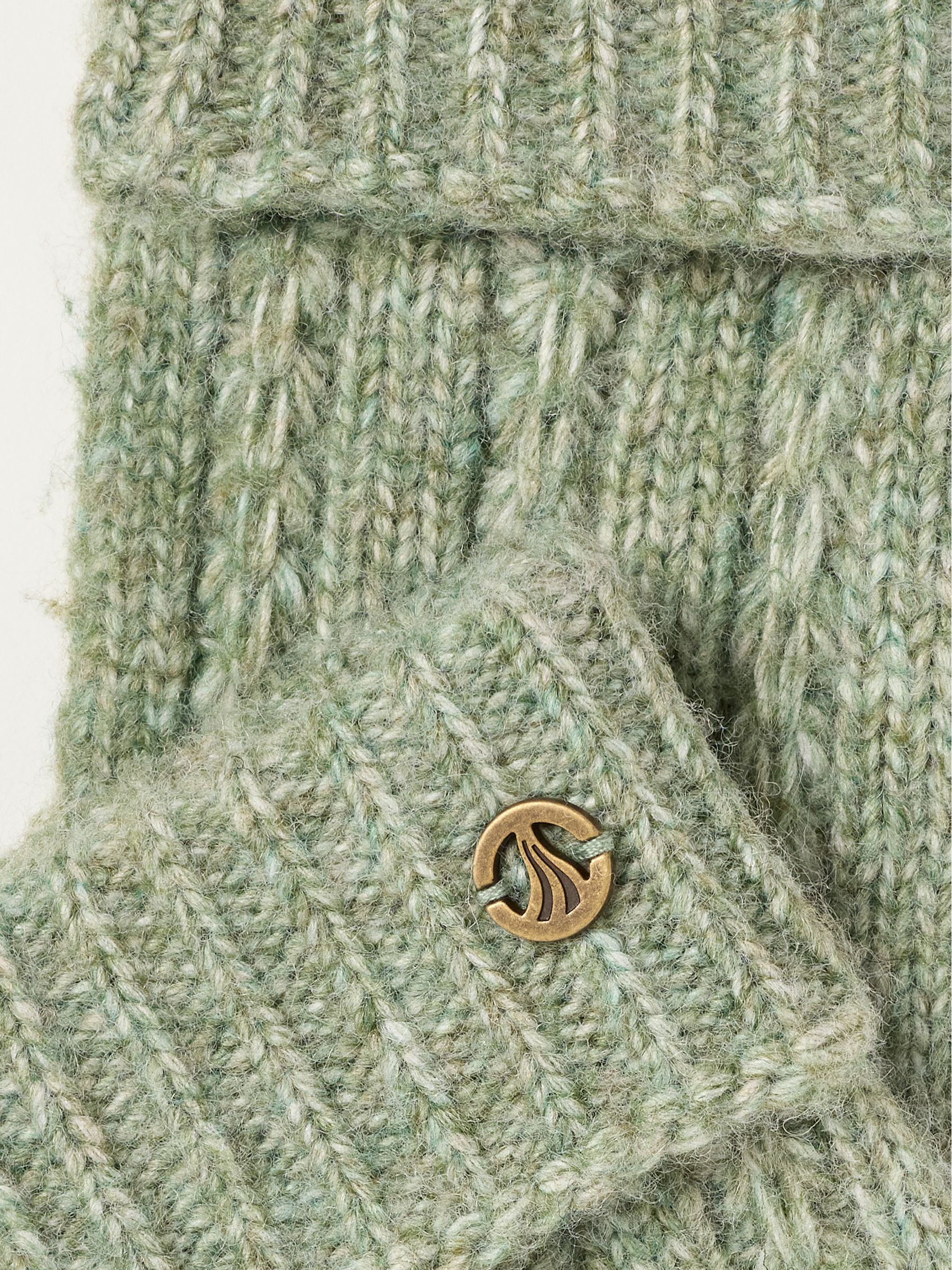 Green Pointelle Knit Gloves - Image 3 of 3