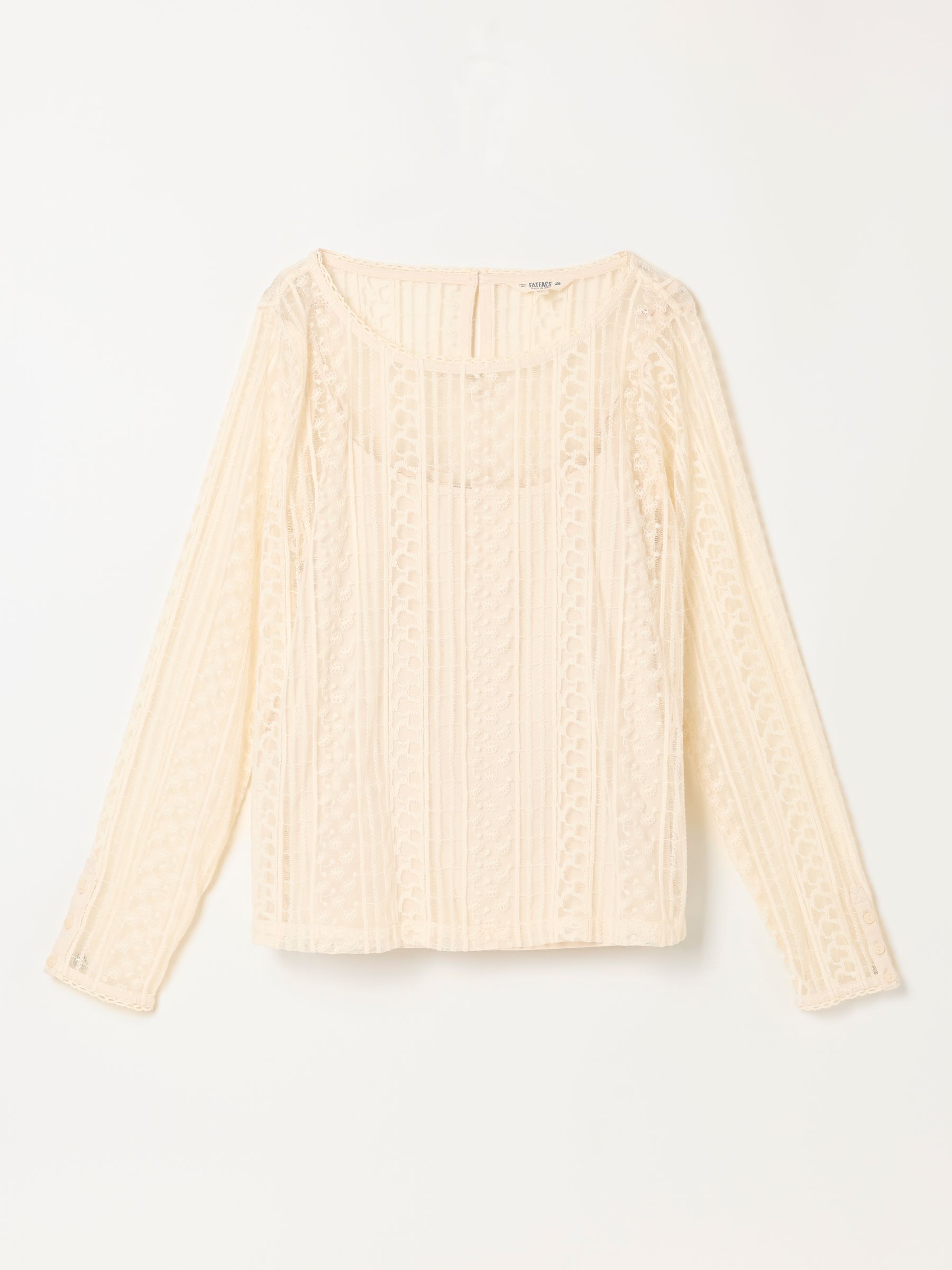 Lottie 2 in 1 Ivory Lace Top with Jersey Cami - Image 1 of 1