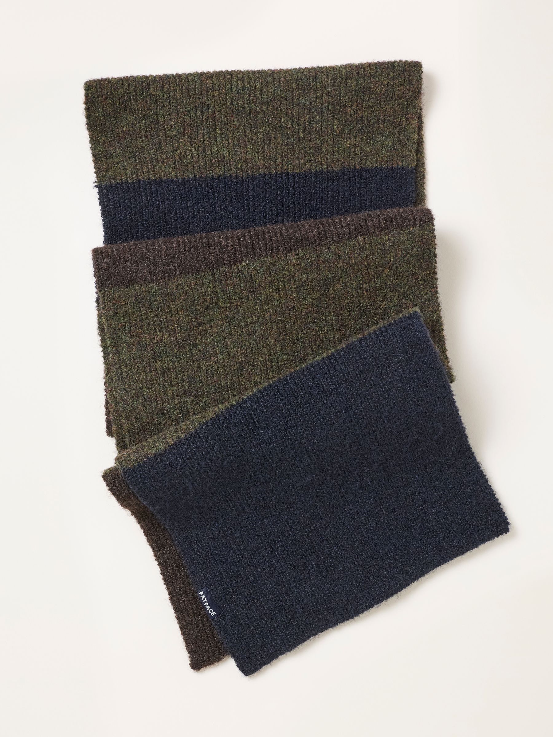 Navy Leo Colour Block Scarf - Image 3 of 3