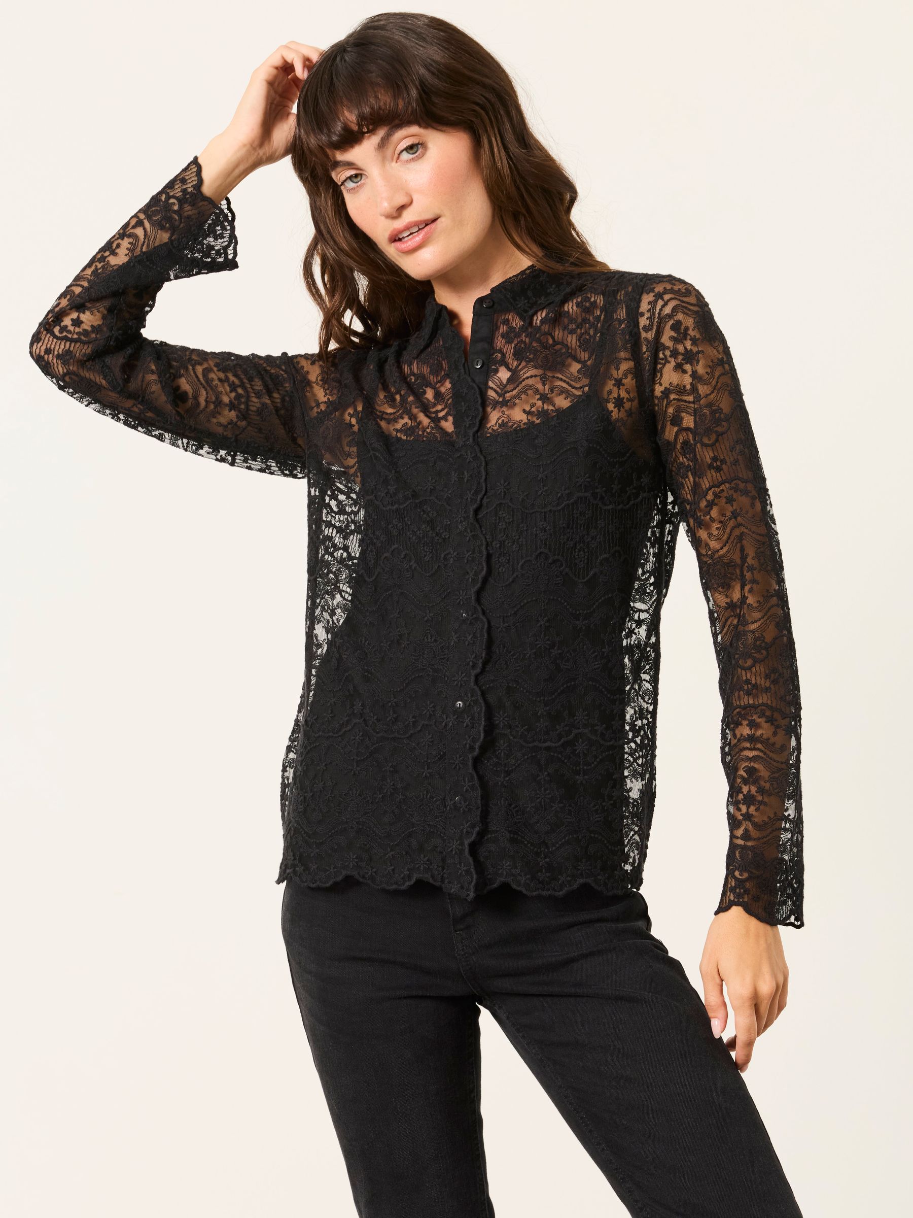 Black Lace 2 in 1 Shirt - Image 1 of 6