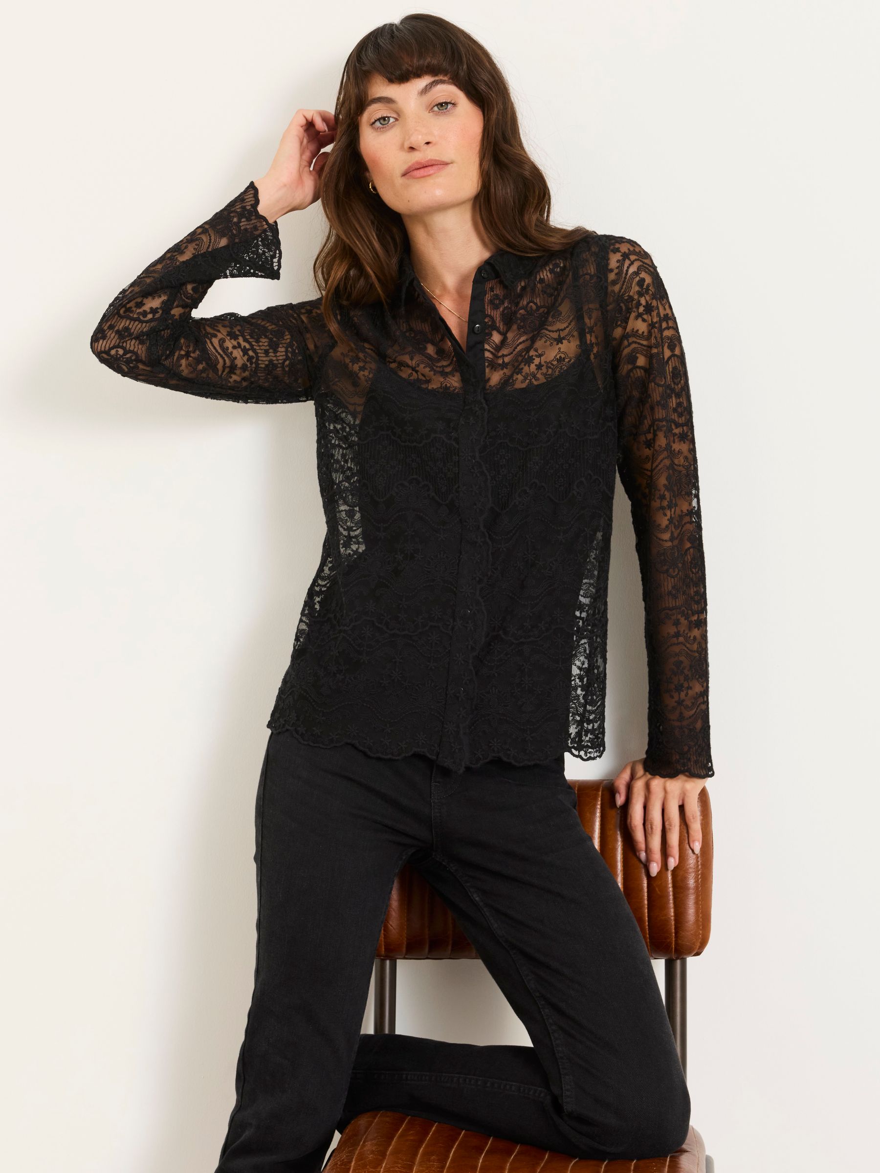 Black Lace 2 in 1 Shirt - Image 5 of 6