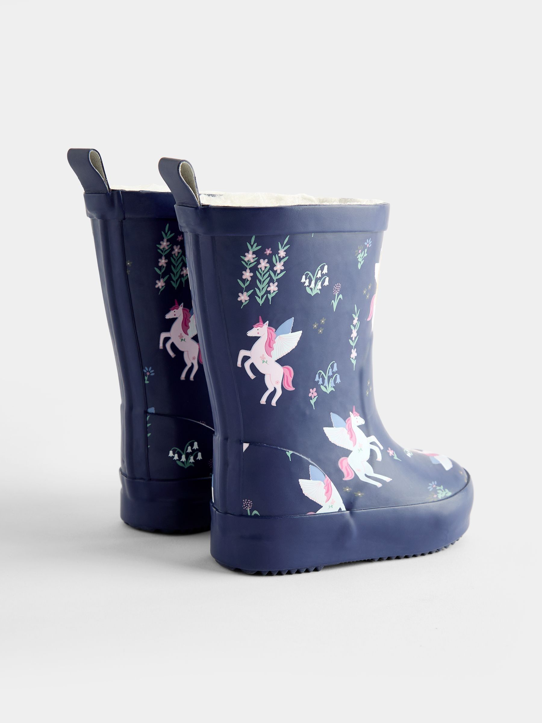 Blue Unicorn Cosy Lined Wellies - Image 2 of 4 Blue Unicorn Cosy Lined Wellies - Image 2 of 4