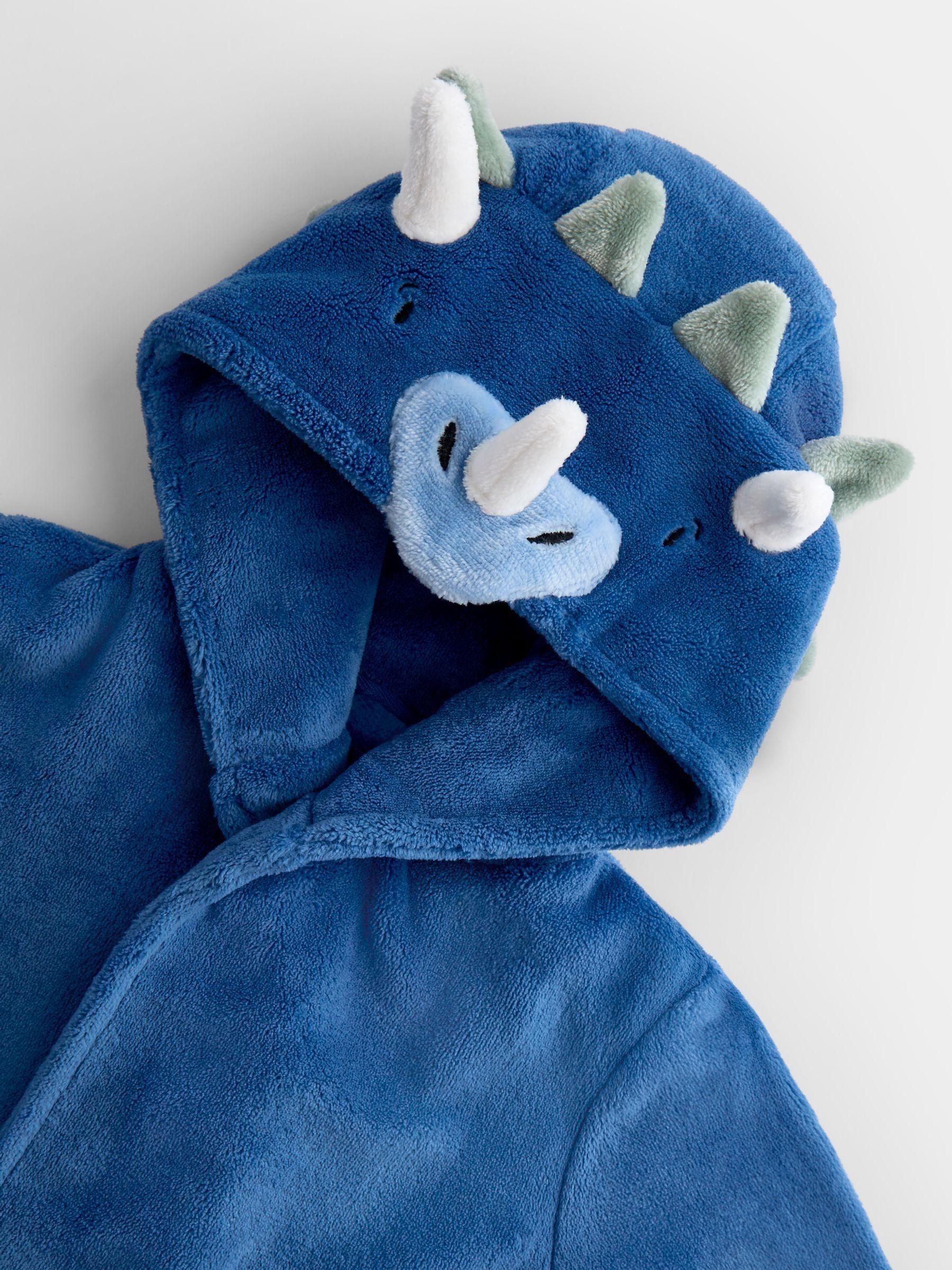 Mid Blue Dinosaur Fleece Robe - Image 4 of 5