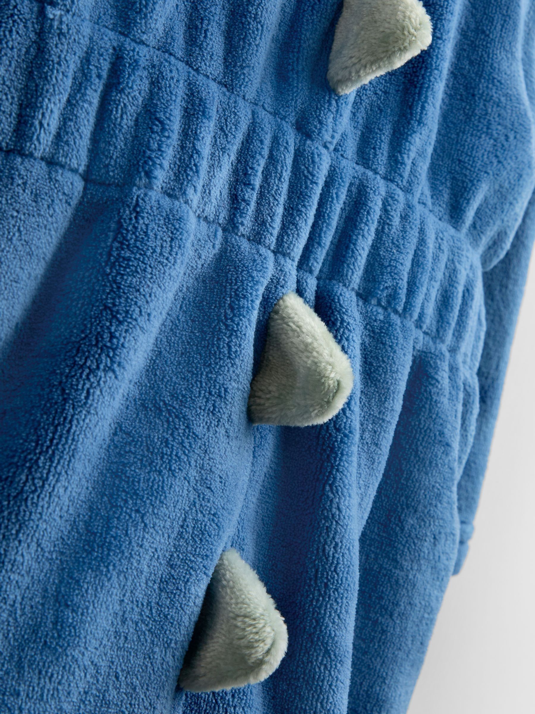 Mid Blue Dinosaur Fleece Robe - Image 5 of 5