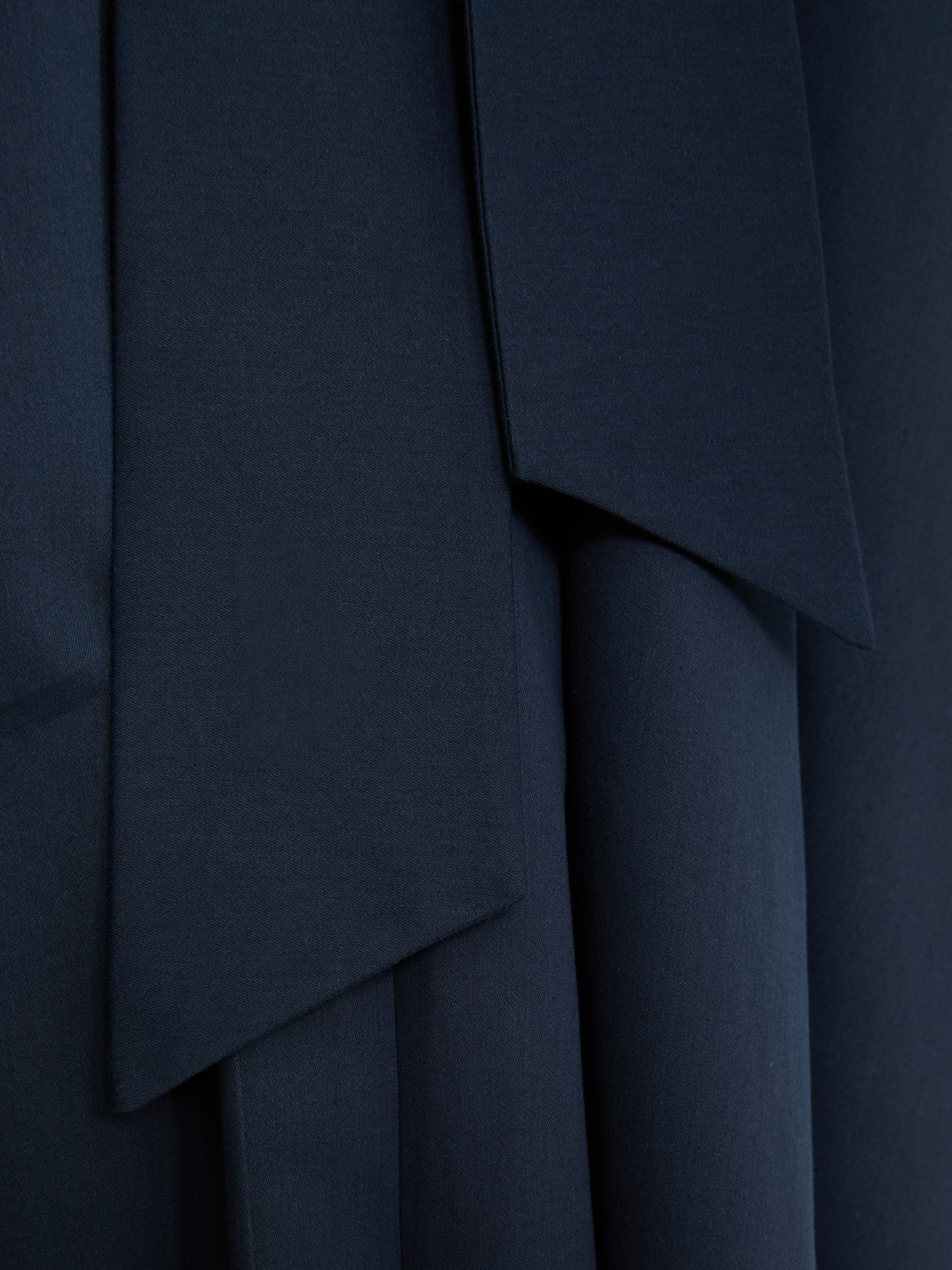 Petite Cotton-Blend Pleated Maxi Skirt in Navy - image 5