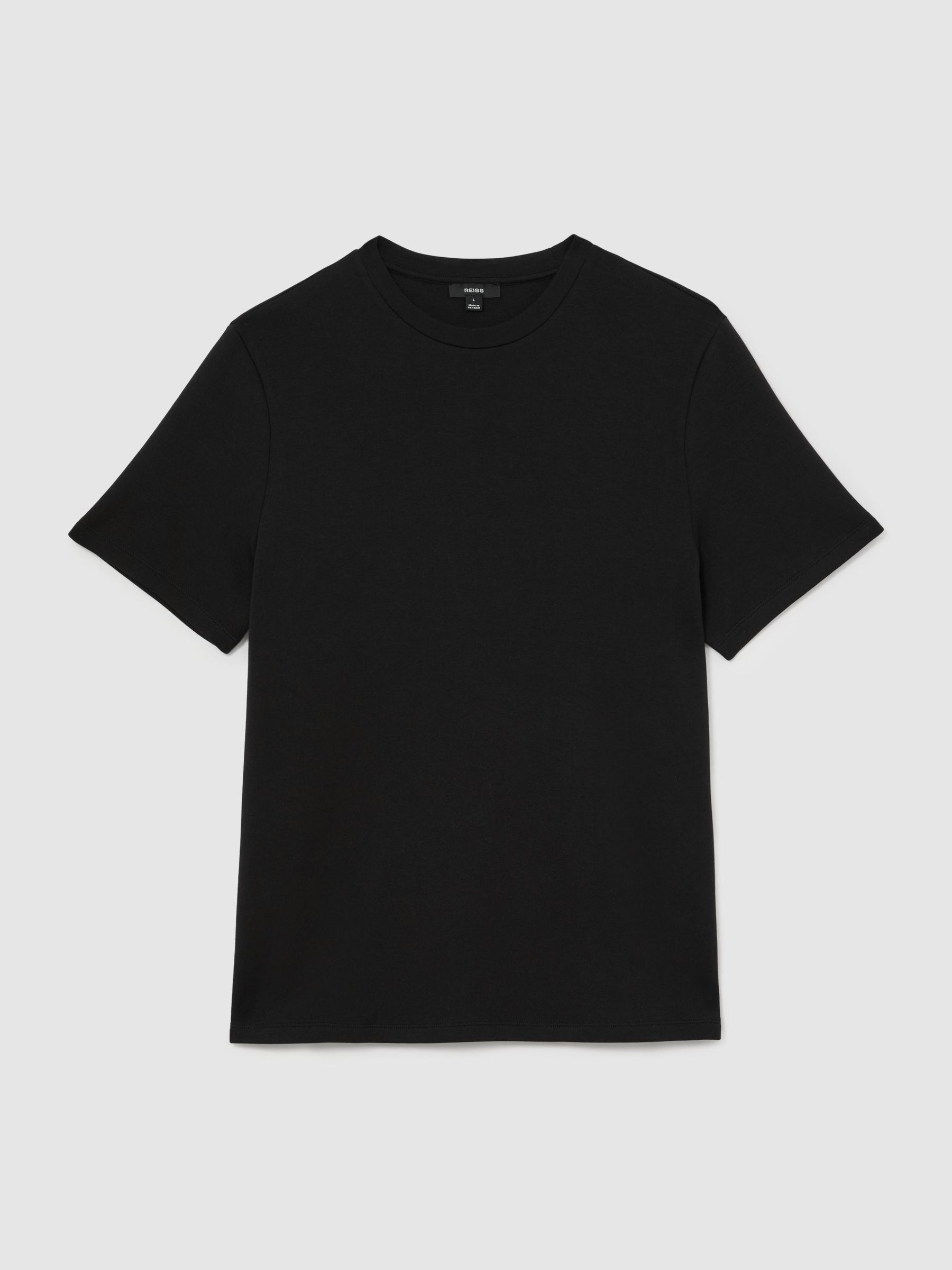 Premium Interlock Modern-Fit T-Shirt in Black - Image 2 of 6 Premium Interlock Modern-Fit T-Shirt in Black - Image 2 of 6