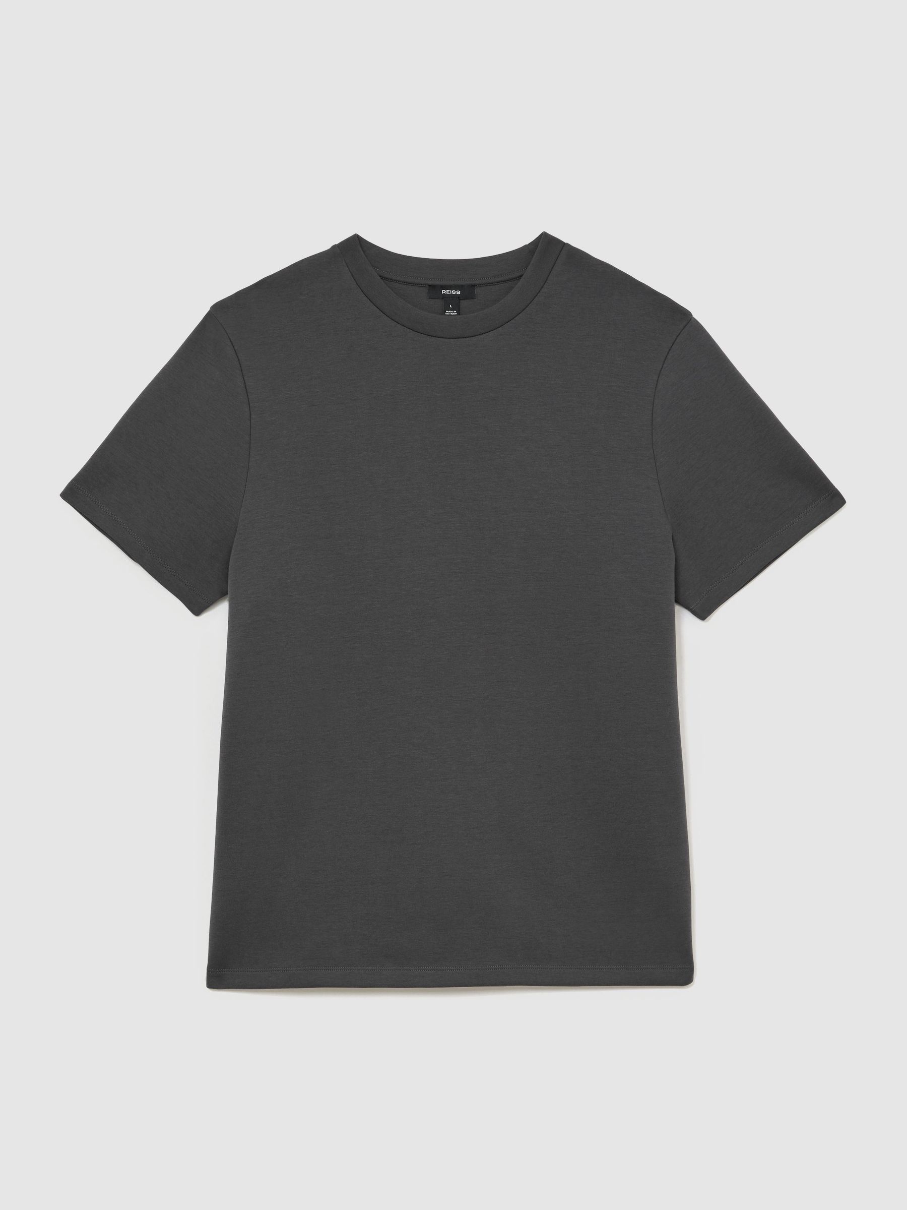 Premium Interlock Modern-Fit T-Shirt in Charcoal Grey - Image 2 of 7