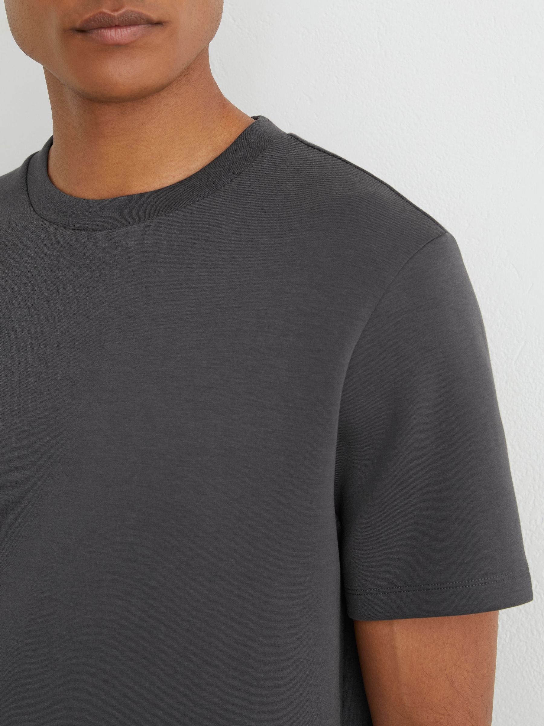 Premium Interlock Modern-Fit T-Shirt in Charcoal Grey - Image 6 of 7