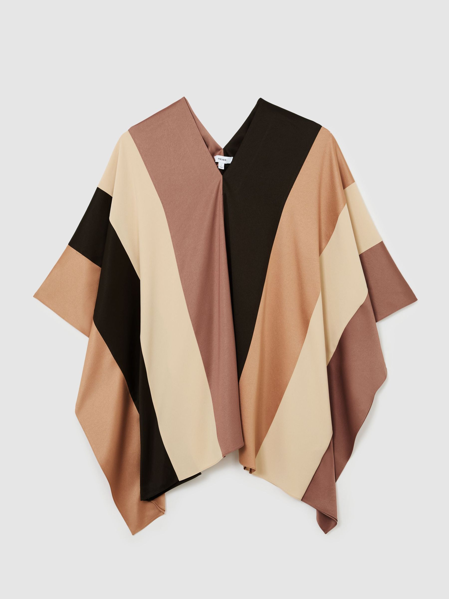 Colour-Block Tunic Dress in Chocolate Brown/Cream - Image 2 of 7