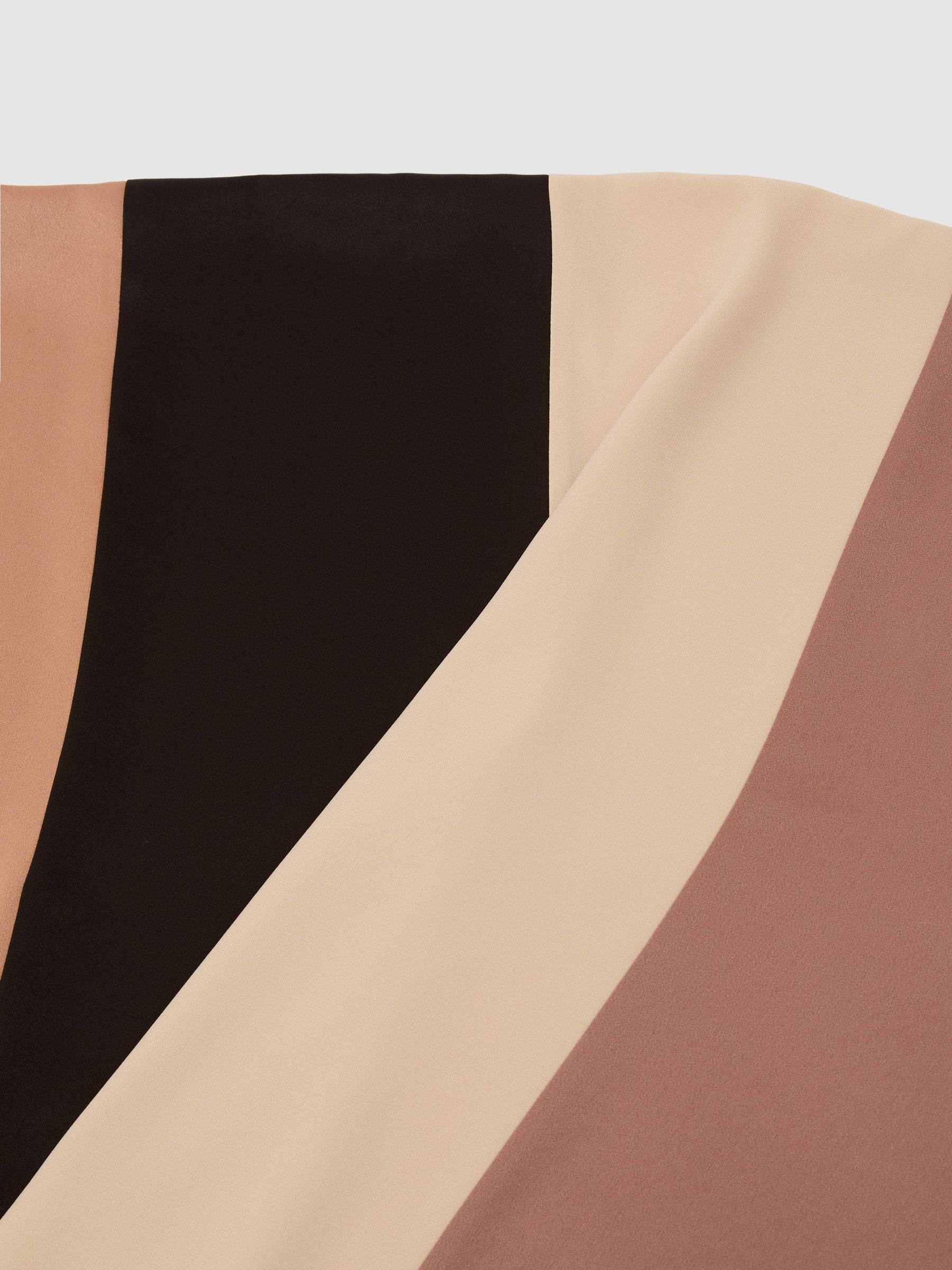 Colour-Block Tunic Dress in Chocolate Brown/Cream - Image 7 of 7
