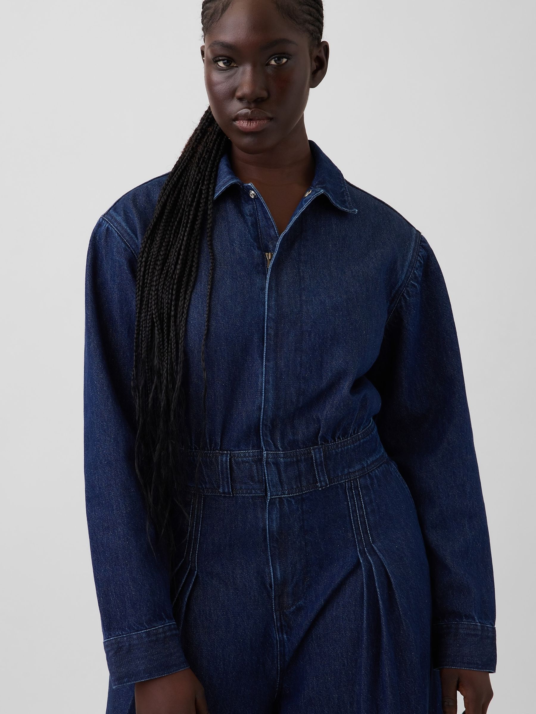 Gap x Harlem's Fashion Row Dark Wash Pleated Denim Jumpsuit - Image 5 of 6