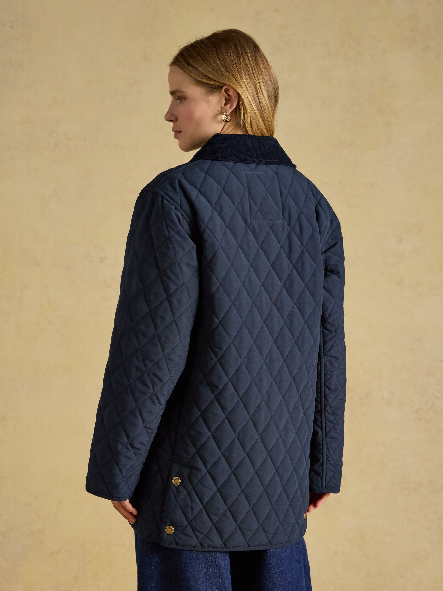 Oakham Navy Oversized Quilted Barn Jacket - Image 3 of 12