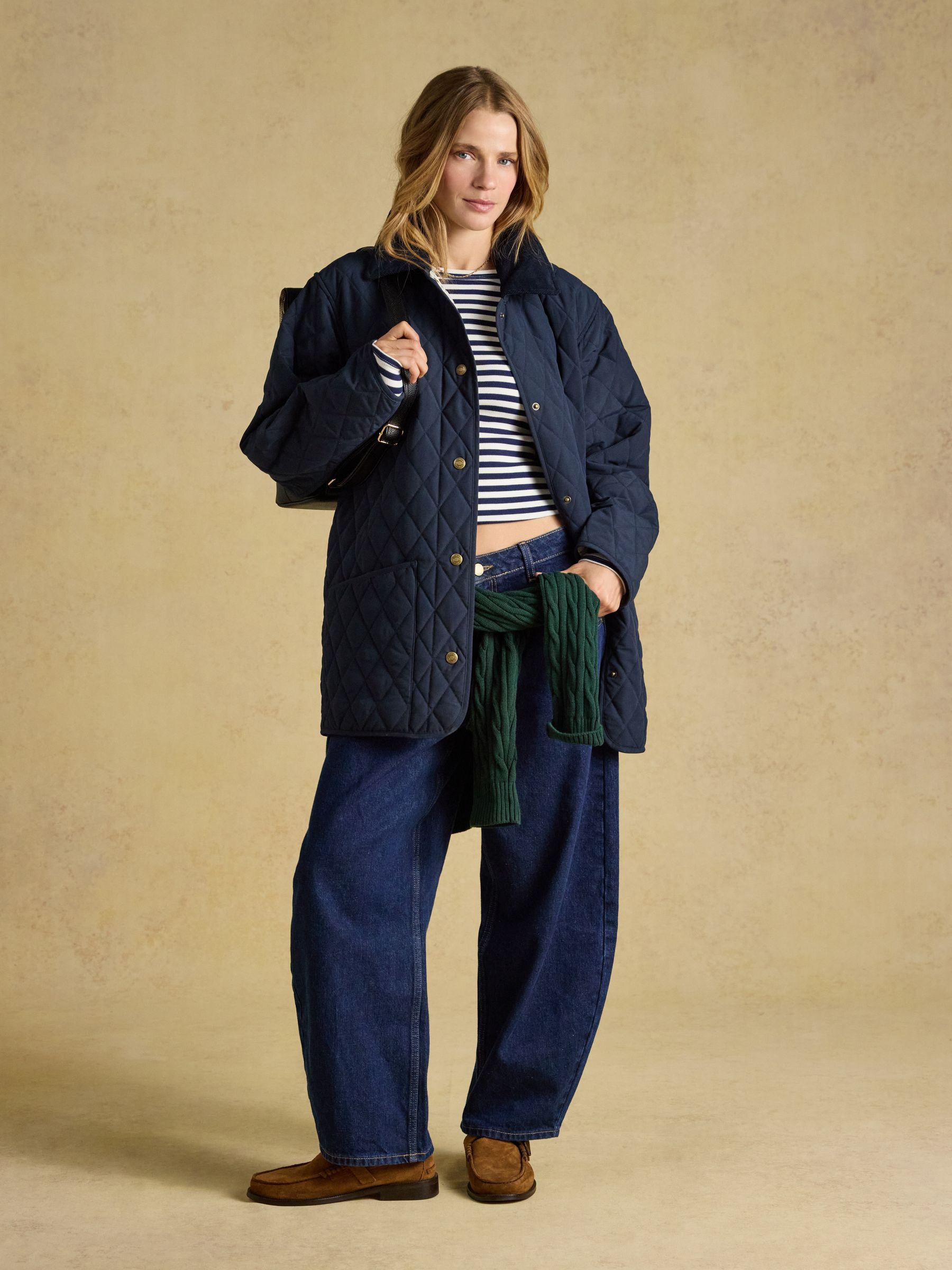 Oakham Navy Oversized Quilted Barn Jacket - Image 5 of 12