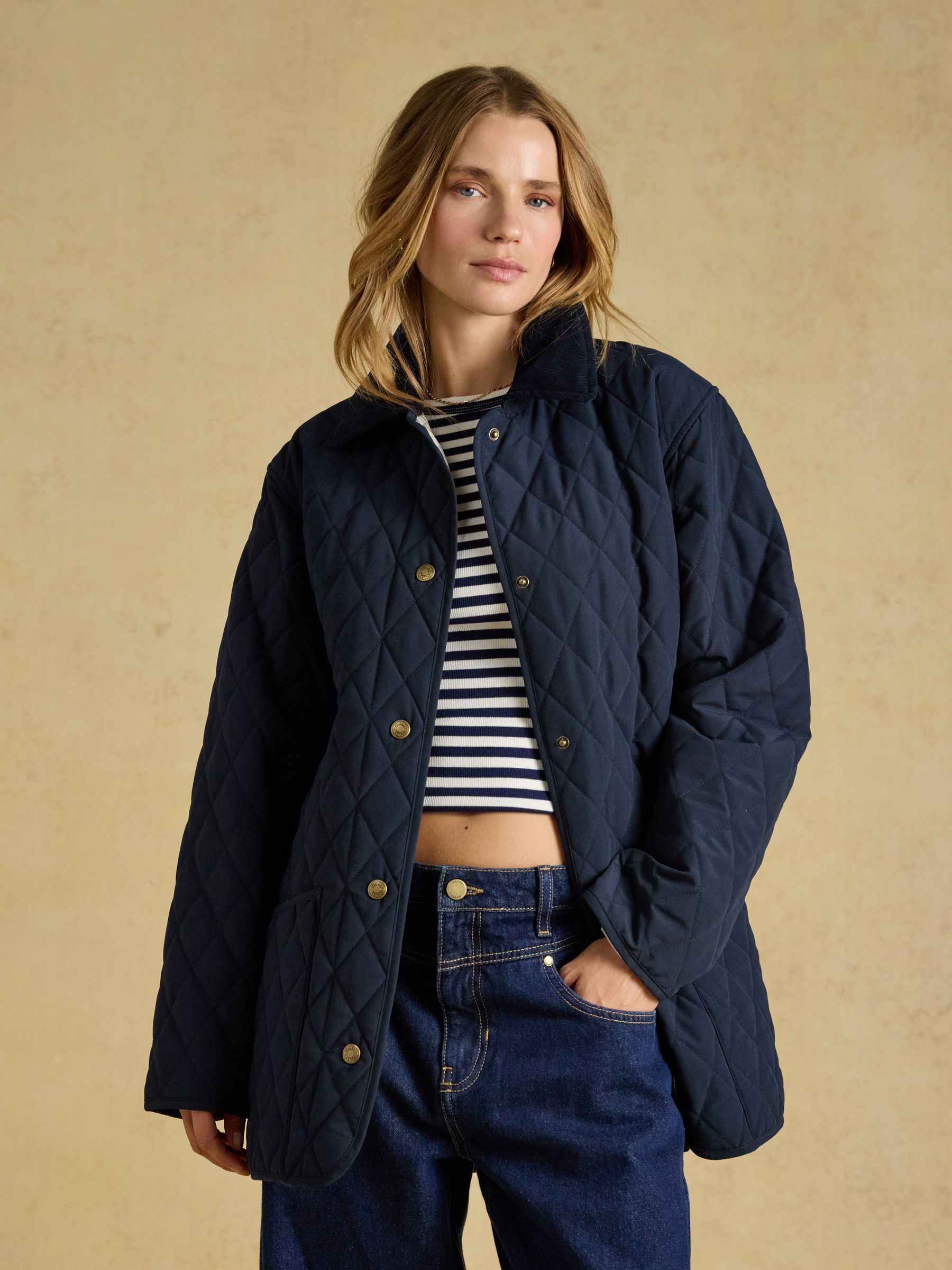 Oakham Navy Oversized Quilted Barn Jacket - Image 7 of 12