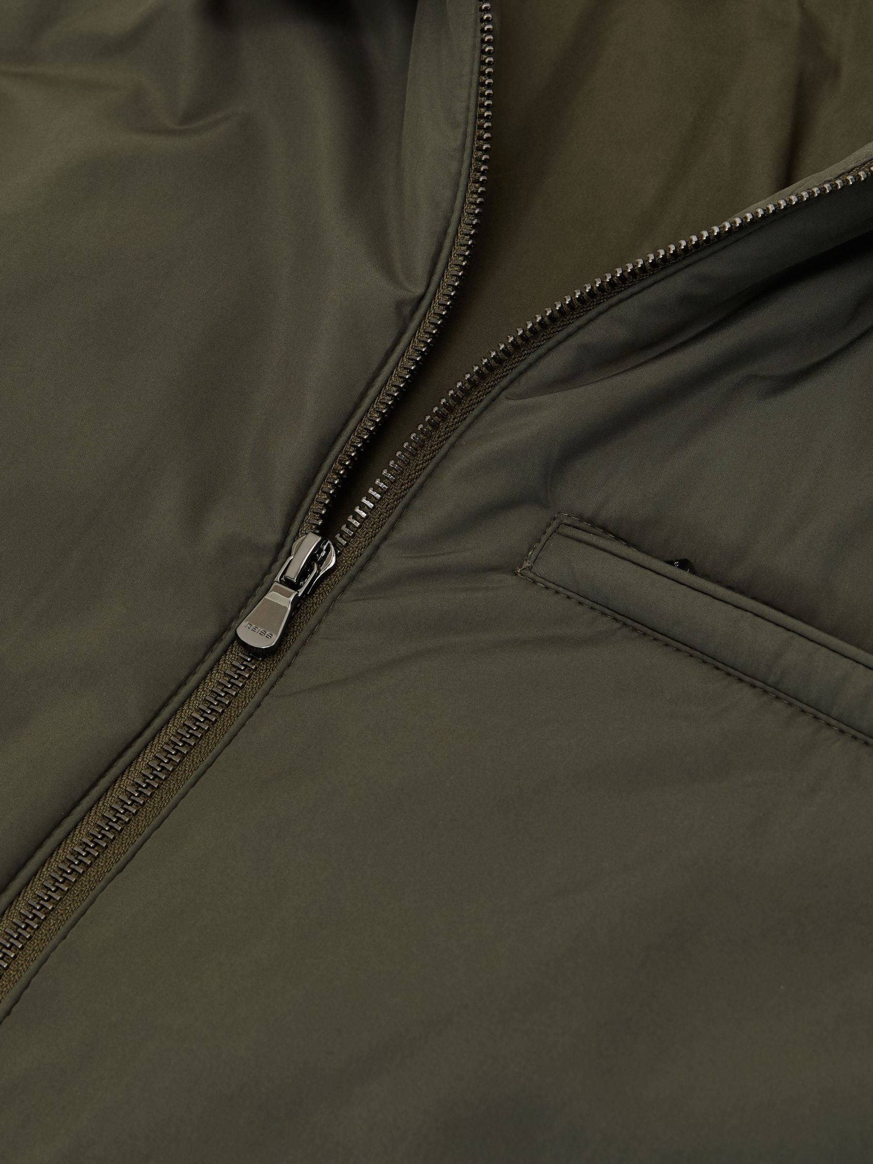 Technical Padded Zip-Through Jacket in Olive Green - Image 6 of 6