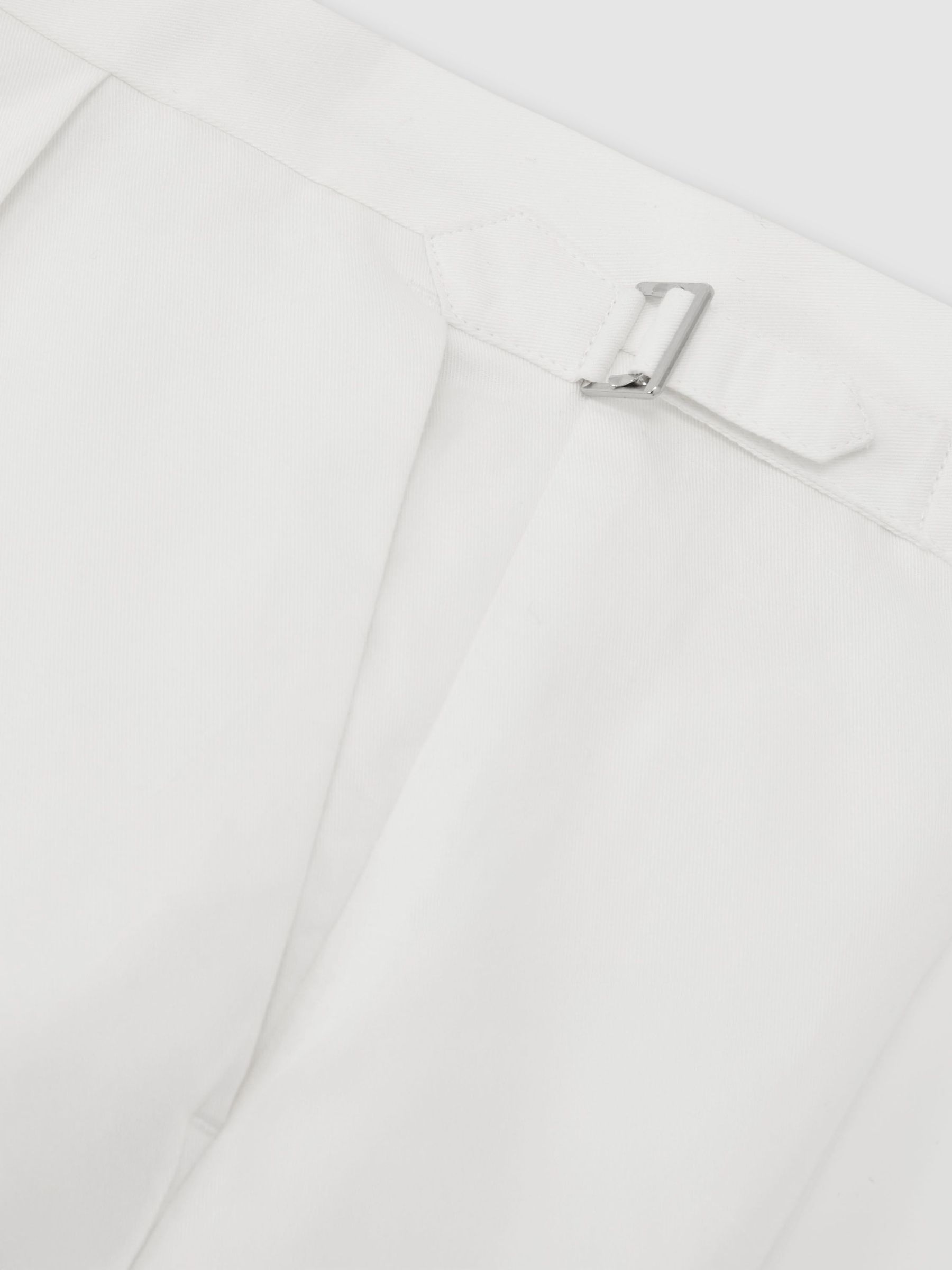 Linen-Blend Side-Adjuster Tapered Trousers in White - Image 7 of 7