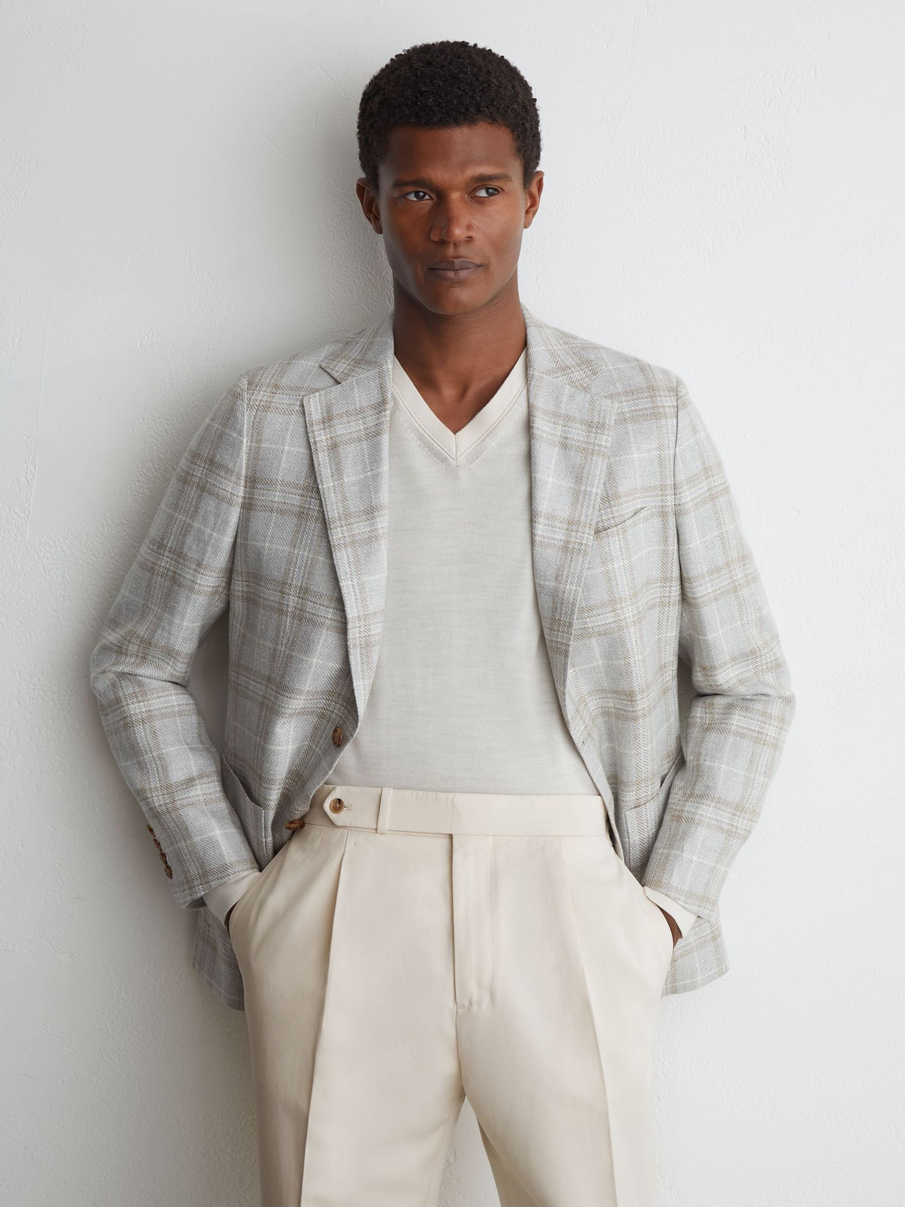 Atelier Cotton-Blend Classic-Fit Trousers in Stone - Billede 4 af 7