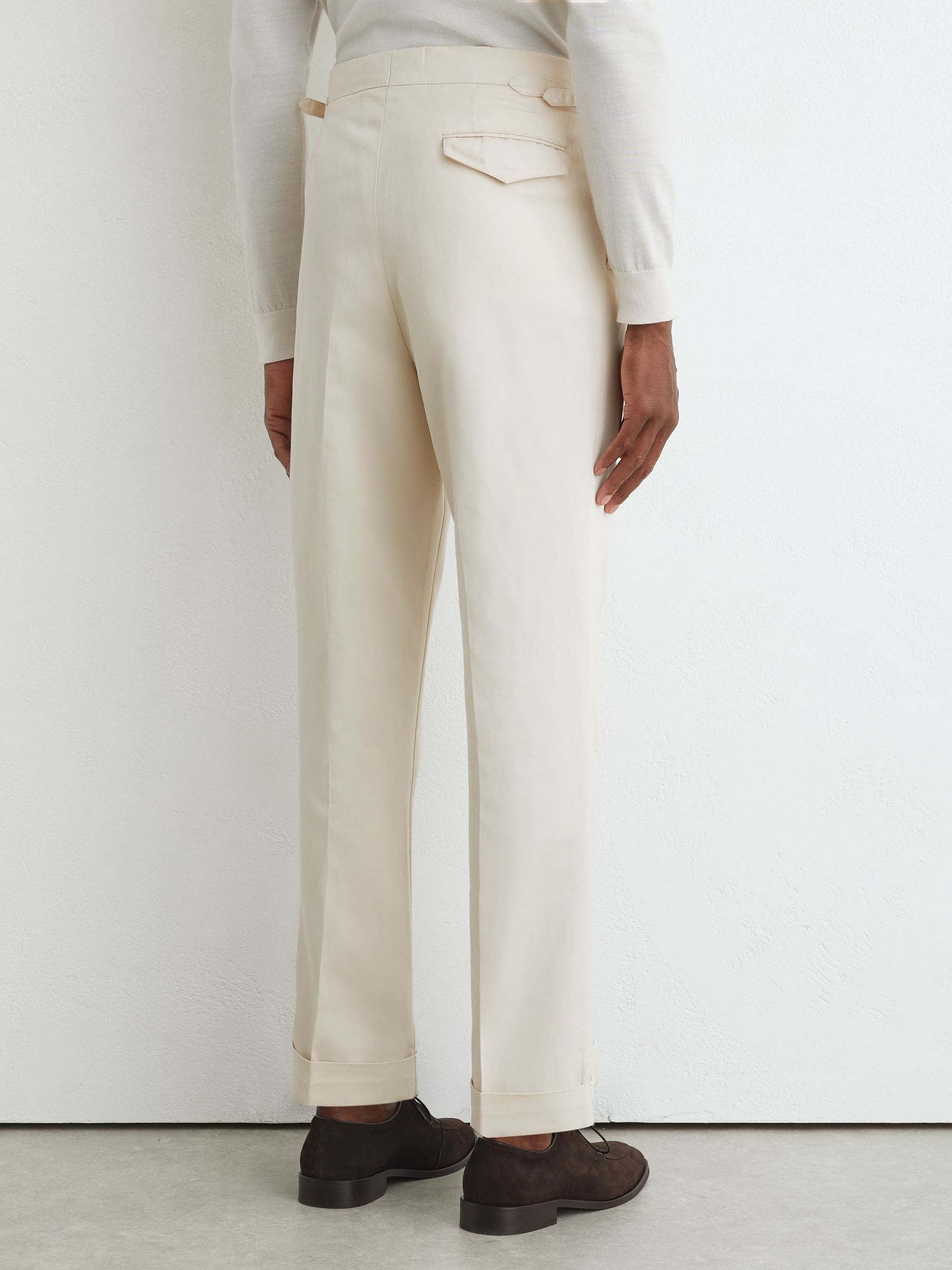 Atelier Cotton-Blend Classic-Fit Trousers in Stone - Billede 5 af 7