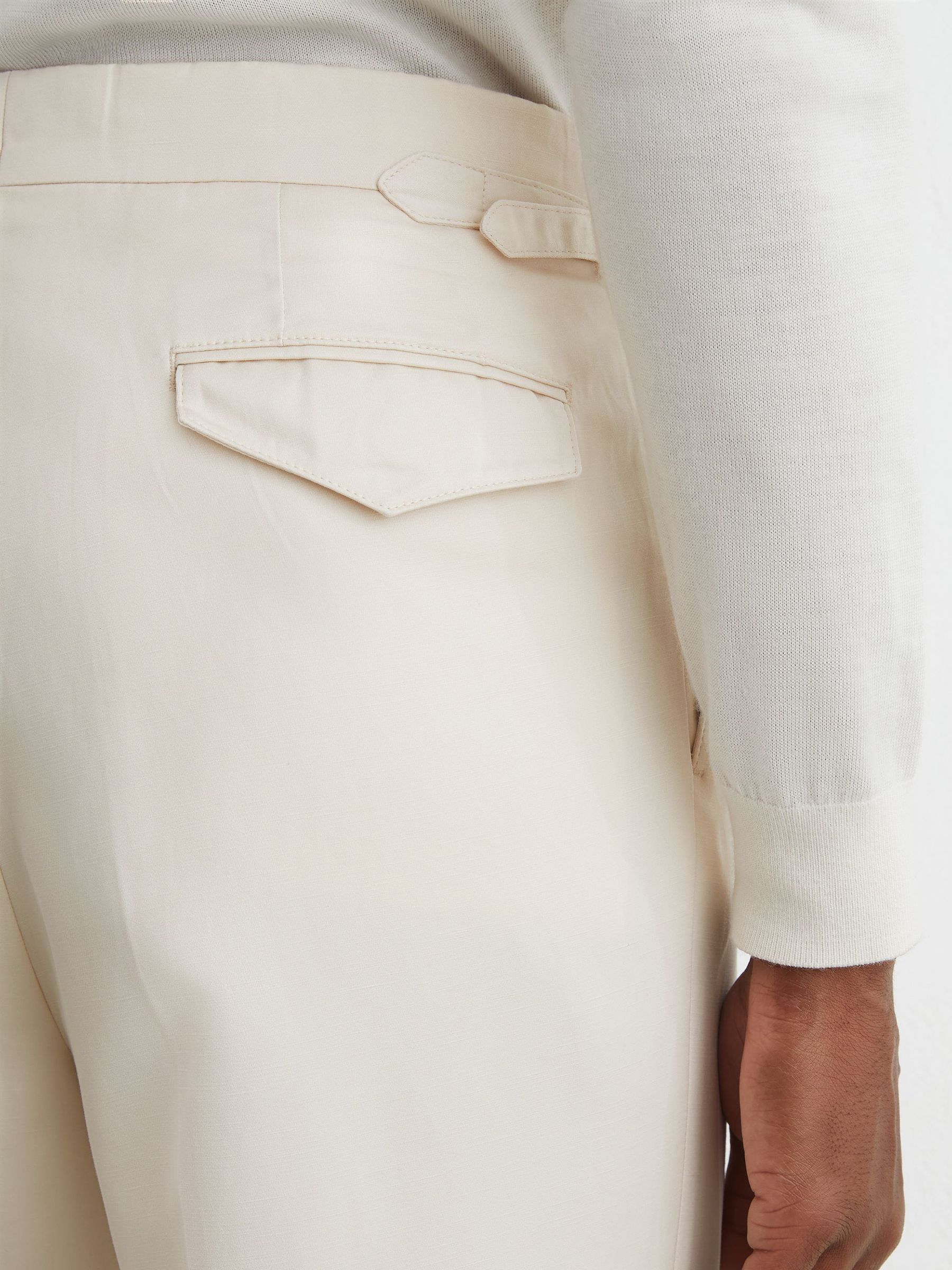 Atelier Cotton-Blend Classic-Fit Trousers in Stone - Billede 6 af 7