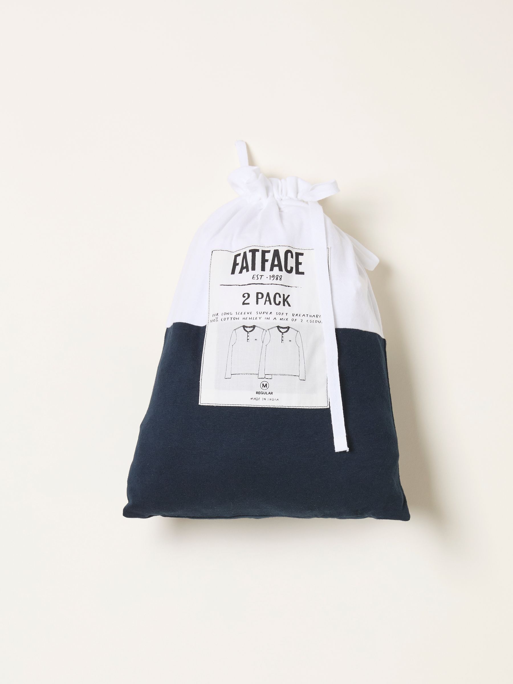White 2 Pack Long Sleeve Henley - Image 2 of 2