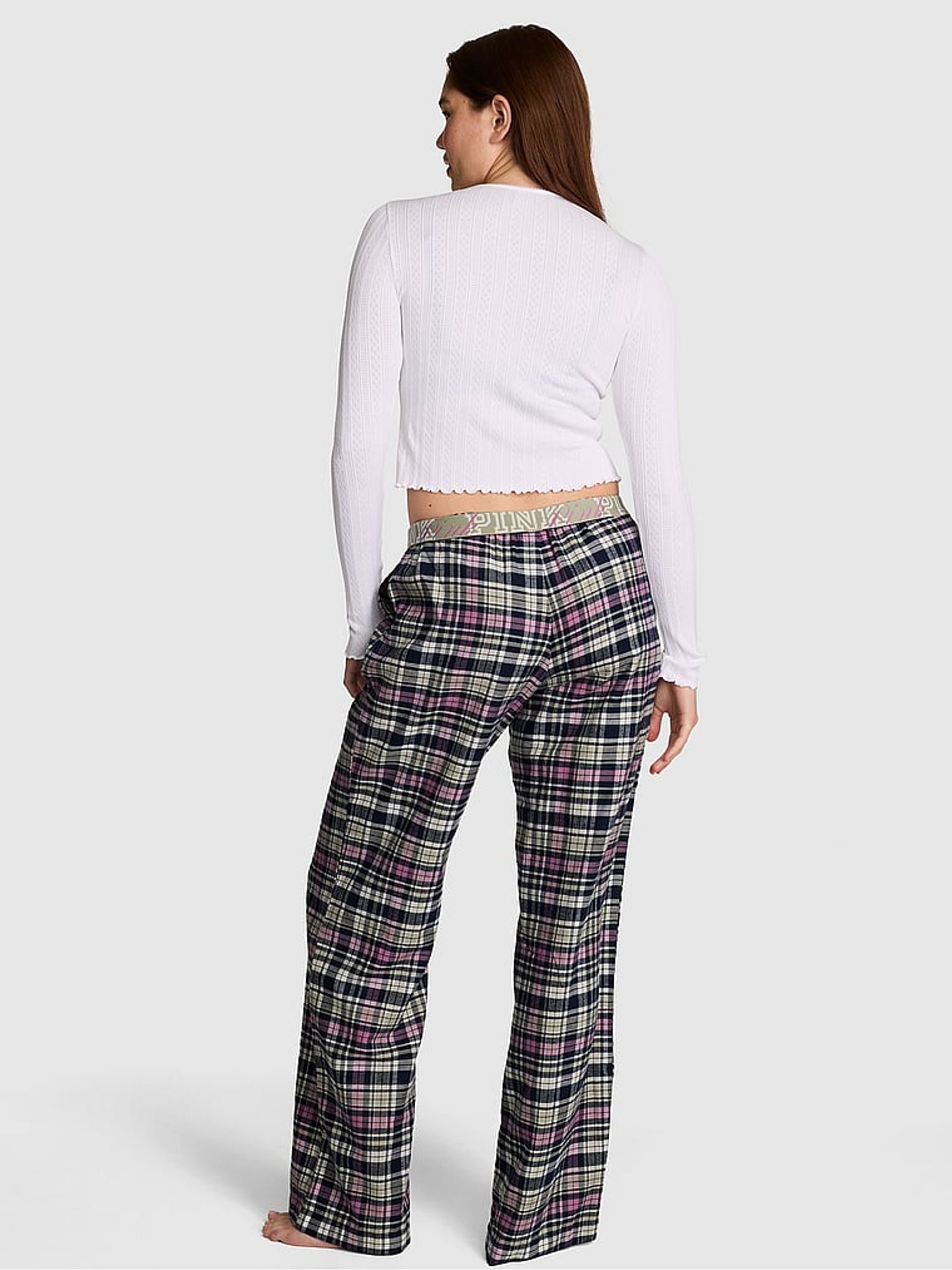 Woodland Green Tartan Long Flannel Pyjama Bottoms - Image 2 of 2