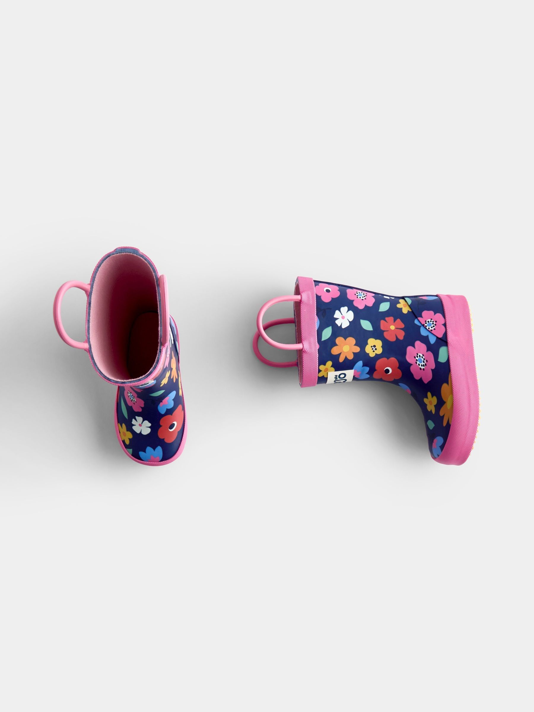 Navy Blue Floral Handle Wellies - Image 4 of 4 Navy Blue Floral Handle Wellies - Image 4 of 4