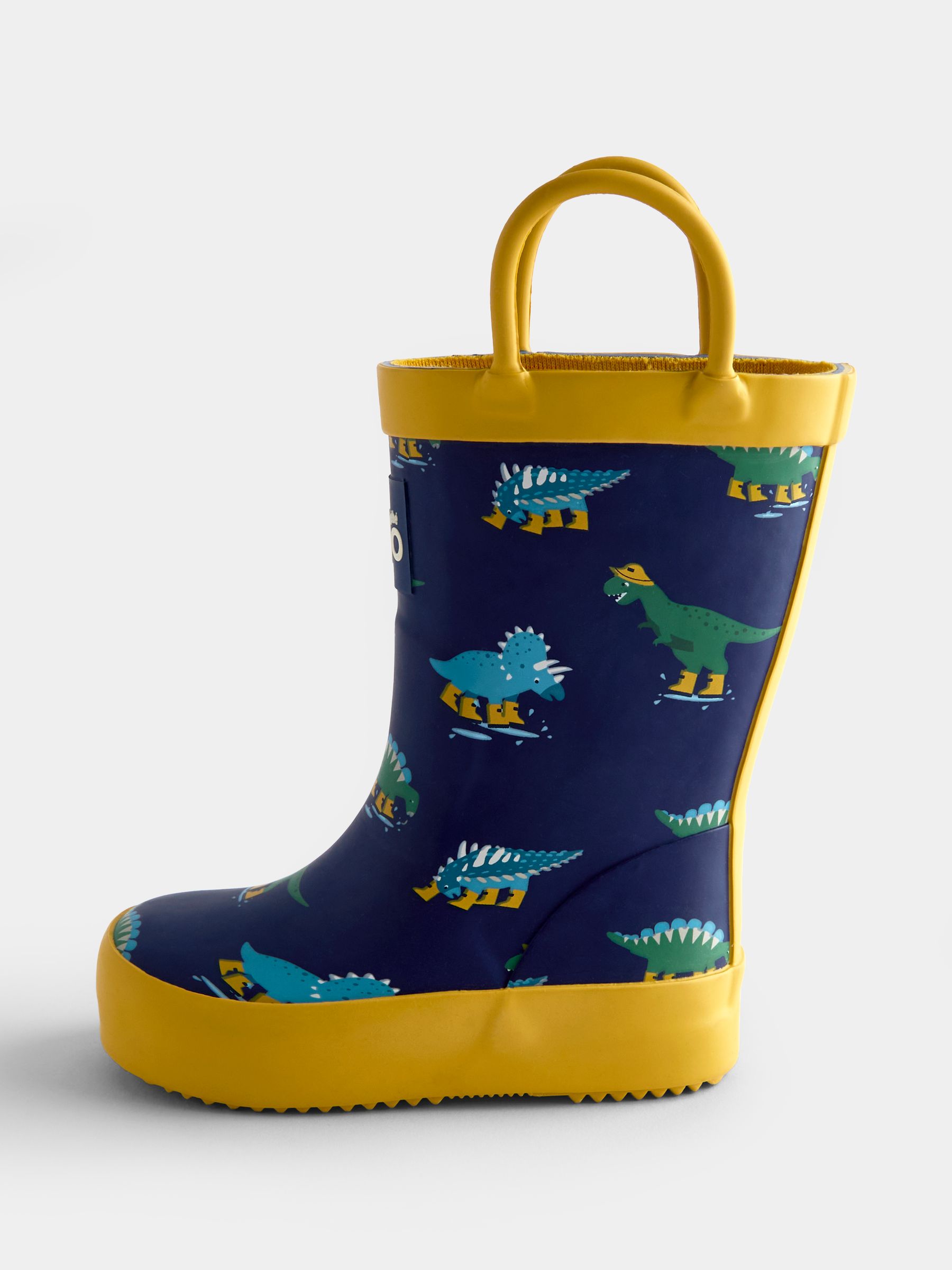 Navy Dino Handle Wellies - Image 3 of 4