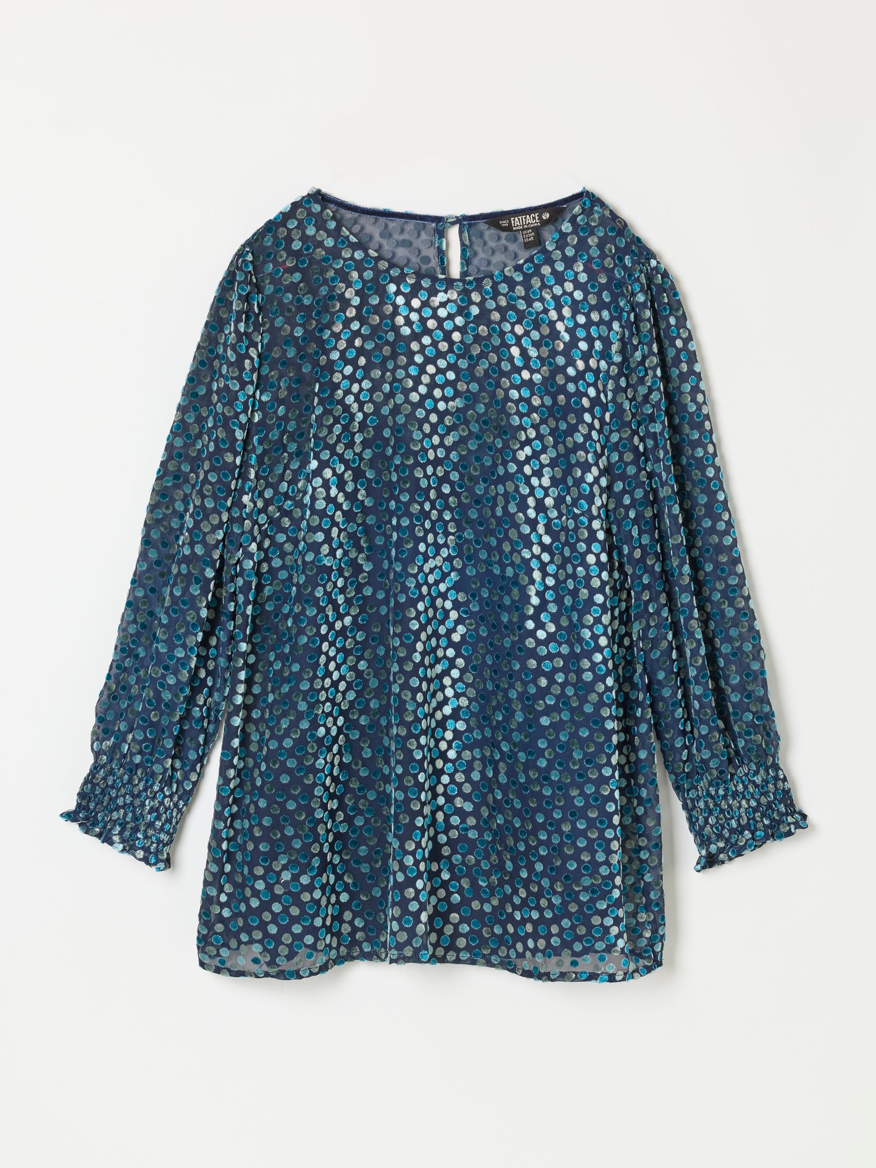 Shelby Navy Devore Blouse - Image 6 of 6