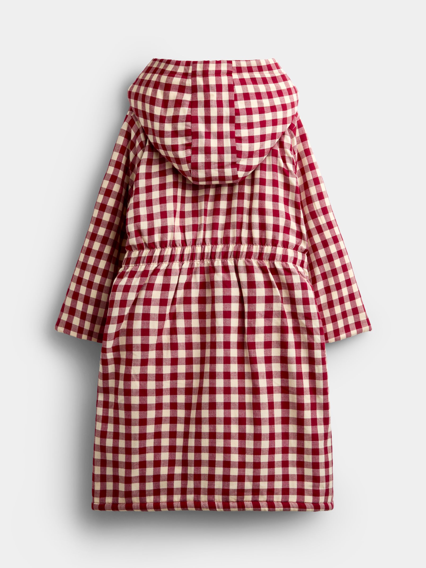 Burgundy Gingham Dressing Gown - Image 2 of 4 Burgundy Gingham Dressing Gown - Image 2 of 4