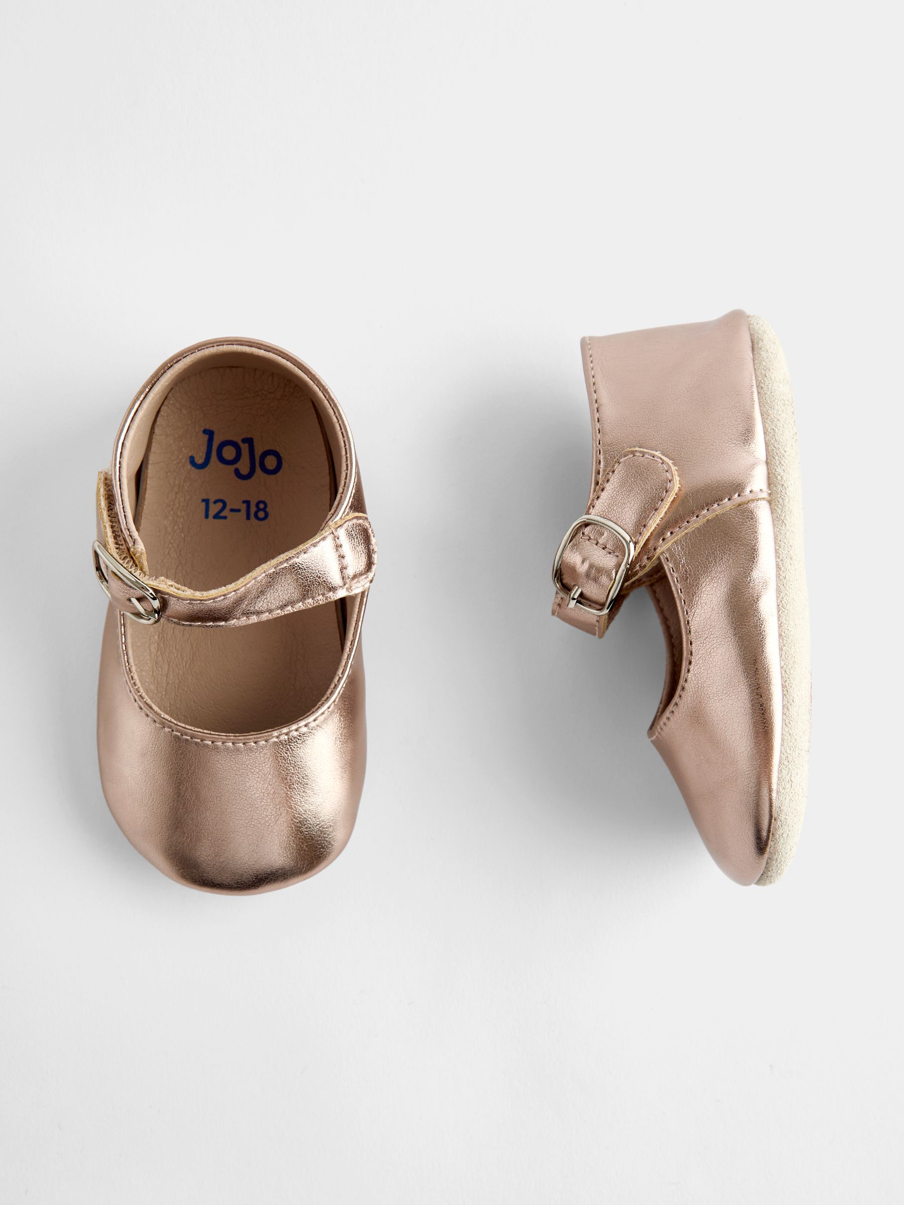 Metallic Gold Bow Pram Shoes - Image 3 of 3
