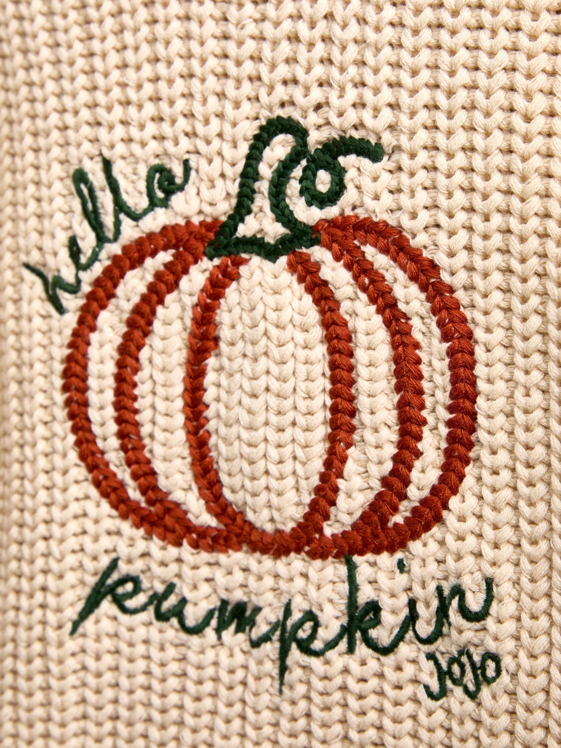 Natural Pumpkin Embroidered Knitted Jumper - Image 4 of 4