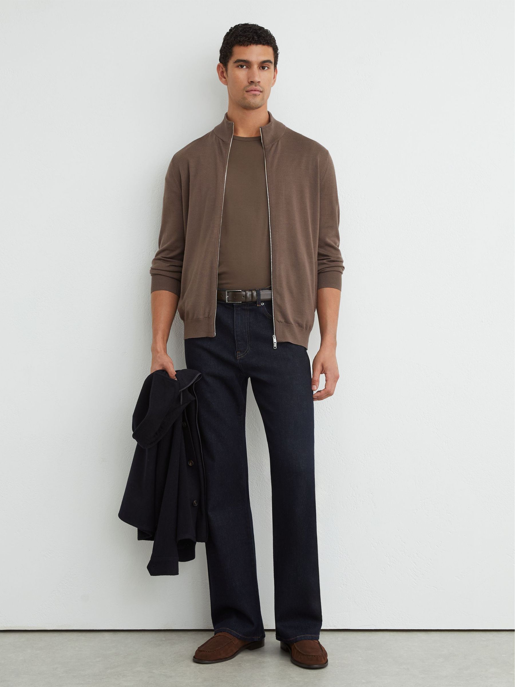 Knitted Cardigan in Ridge Brown - Bild 5 av 6