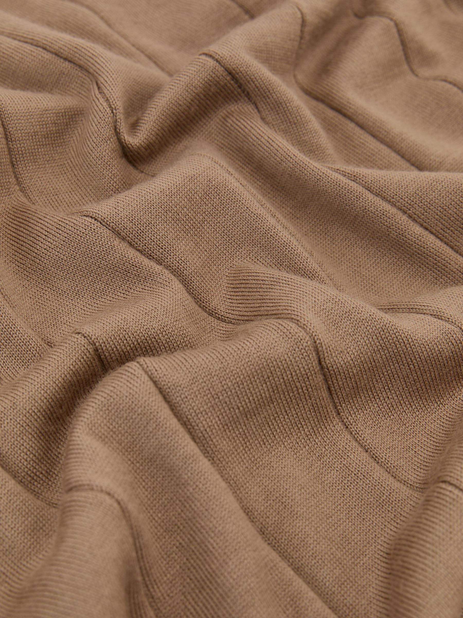 Merino Wool Wide-Rib Half-Zip Jumper in Camel Brown - Image 6 of 6