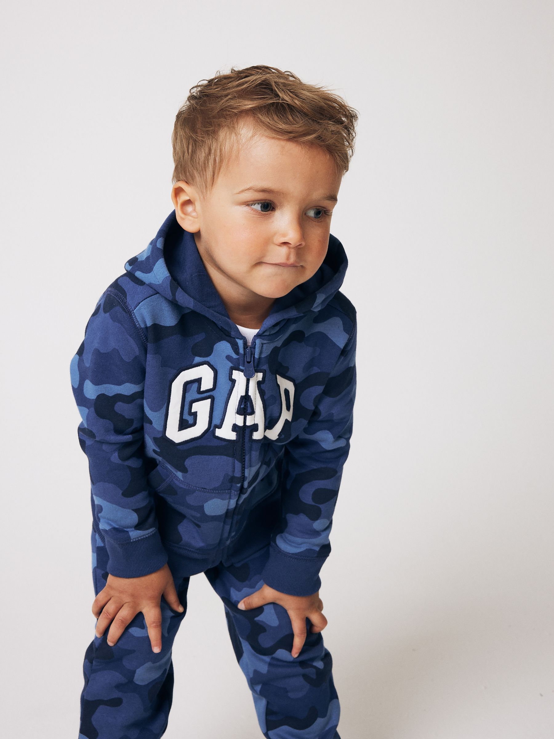 Blue Camo Logo Zip Up Hoodie (Newborn-5yrs) - Image 1 of 8 Blue Camo Logo Zip Up Hoodie (Newborn-5yrs) - Image 1 of 8