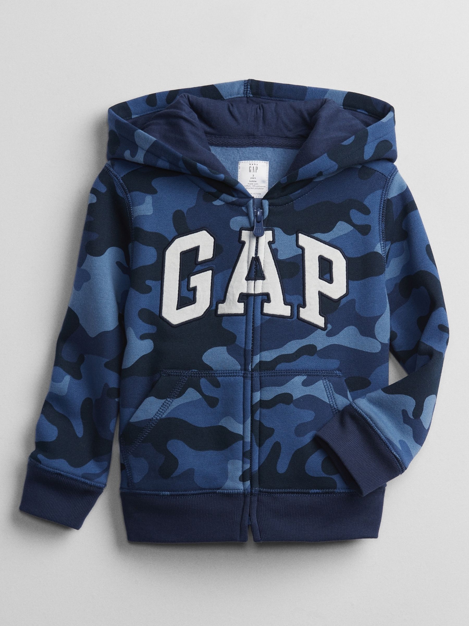 Blue Camo Logo Zip Up Hoodie (Newborn-5yrs) - Image 6 of 8